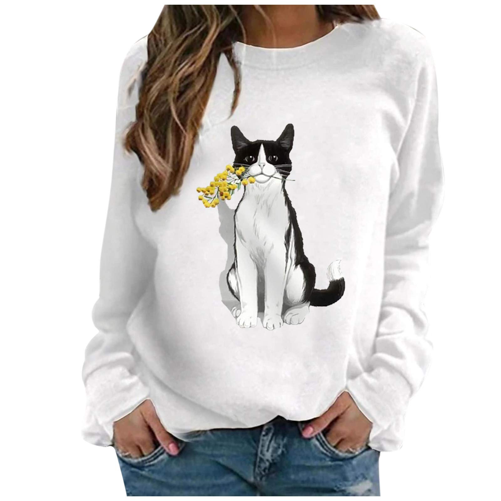 Women's Summer Tunic Tops - Casual Long Sleeve Blouse & Sweatshirt with Fashionable Prints | Perfect for Office Wear, Weekend Outings & Beach Cover-ups