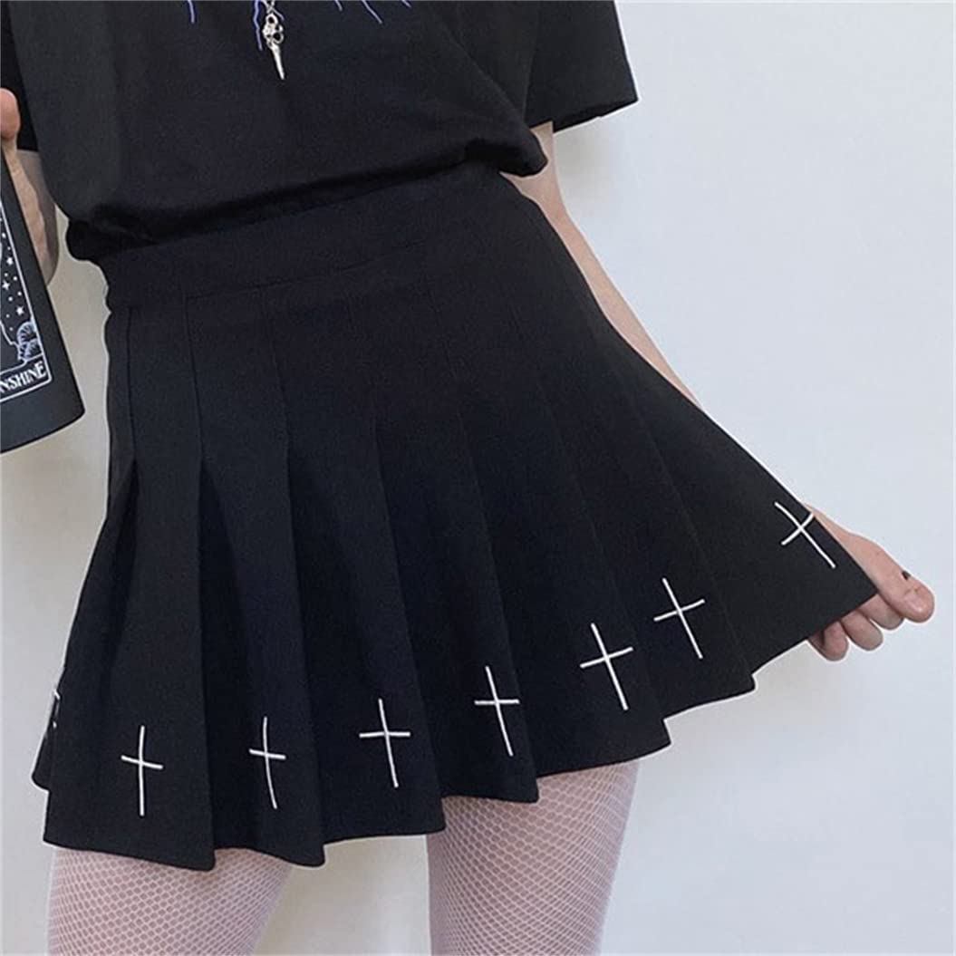 Gothic Pleated Mini Skirt for Women - High Waist A-Line Skater Skirt | Vintage Punk Fashion, Gothic Lolita Style | Perfect for Cosplay, Halloween, and Dark Aesthetic Outfits