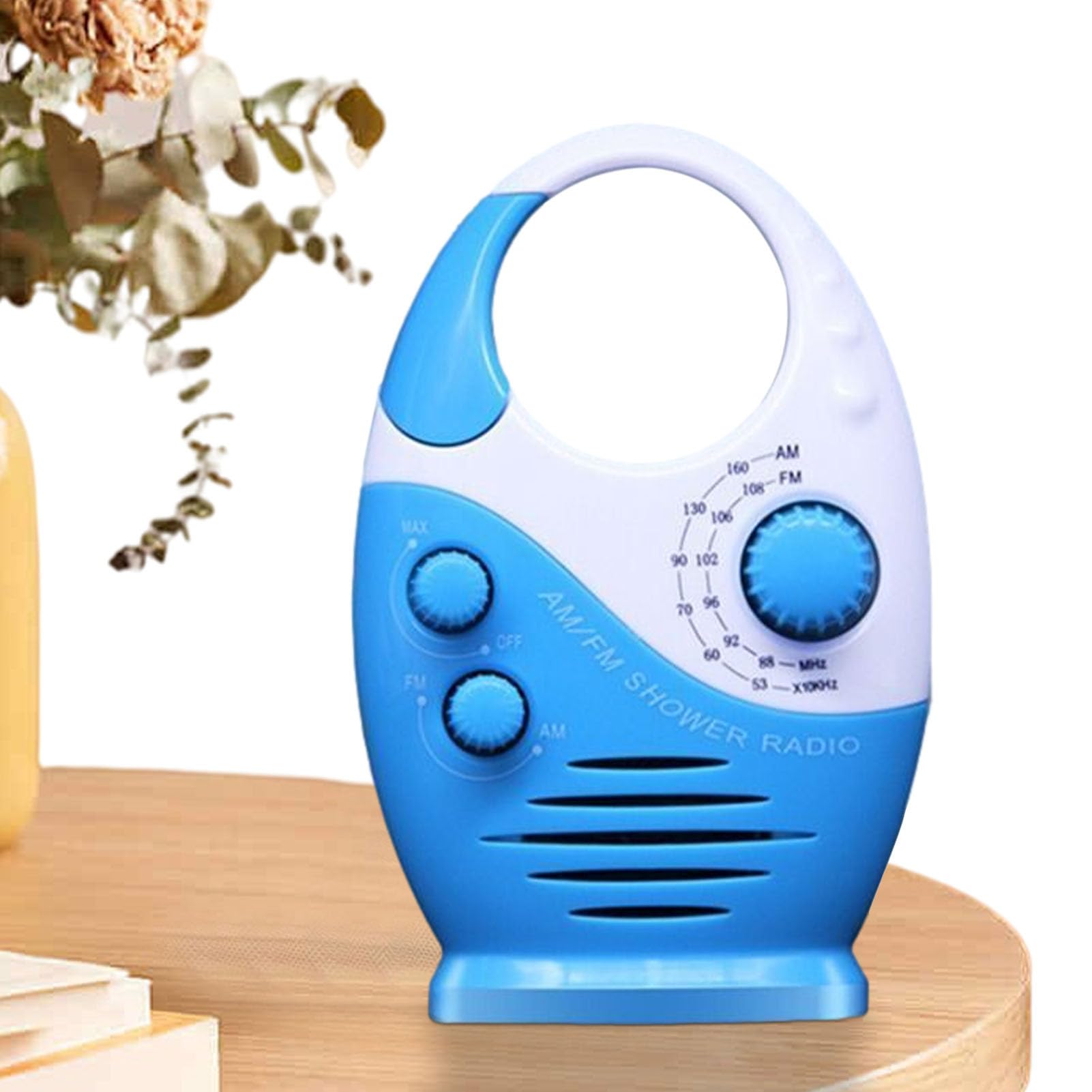 Kasmole Waterproof Outdoor Radio - Portable FM Radio with Bluetooth, Lightweight Mini Speaker for Shower, Bathroom, Beach, Pool & Hot Tub | Perfect for Camping, Hiking & Water Activities