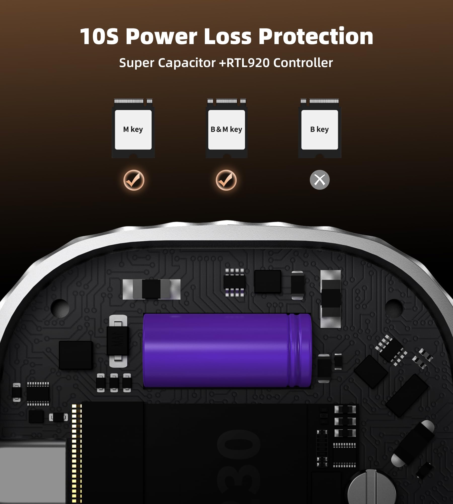 512GB M.2 2230 NVMe SSD Portable External Hard Drive - Aluminum Enclosure with Kickstand, 100W PD Charging, Compatible with MagSafe for iPhone 16/15 Series, Galaxy S25/S24/S23, Tablets & Computers - Perfect for Gaming, Video Editing & Mobile Storage Expansion