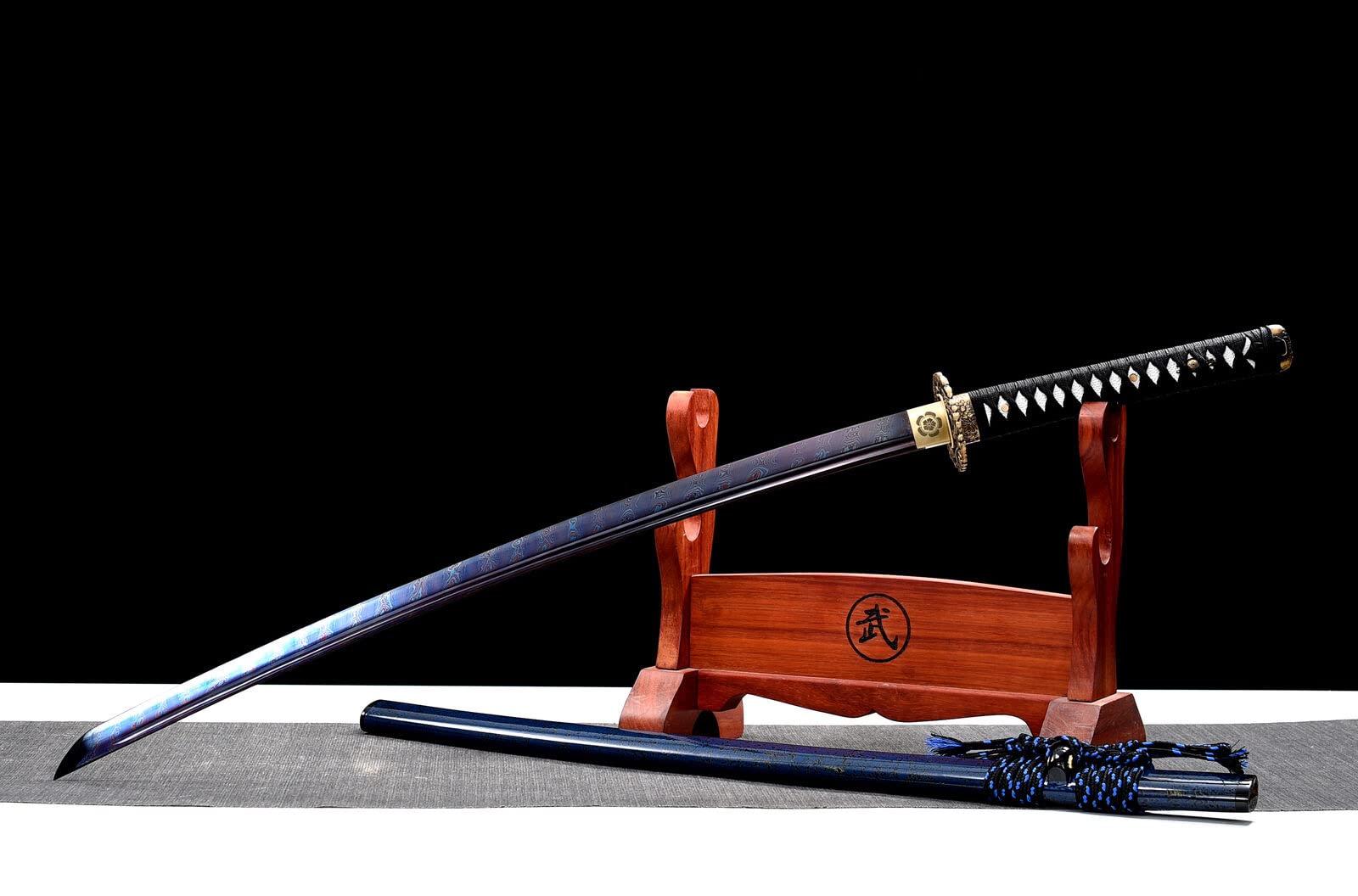 Handmade Damascus Steel Japanese Katana - Full Tang Samurai Sword with Razor Sharp Blade for Combat & Bamboo Cutting | Perfect for Martial Arts Training, Cosplay & Collectors