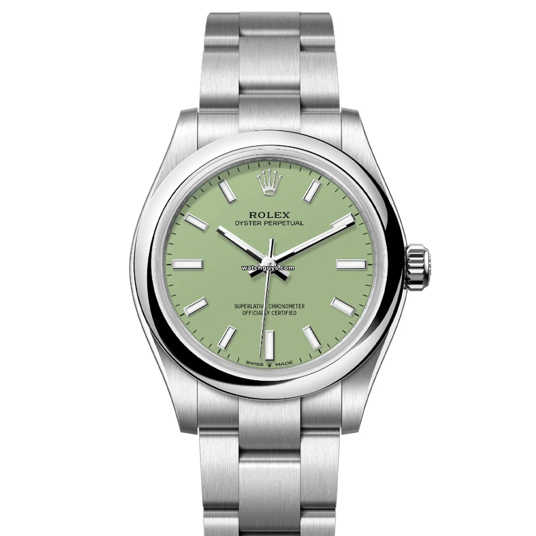 Rolex Oyster Perpetual 277200 Watch - 34mm Stainless Steel Automatic, Pistachio Green Dial - Luxury Dress Watch for Men & Women | Perfect for Business, Formal Events & Everyday Wear