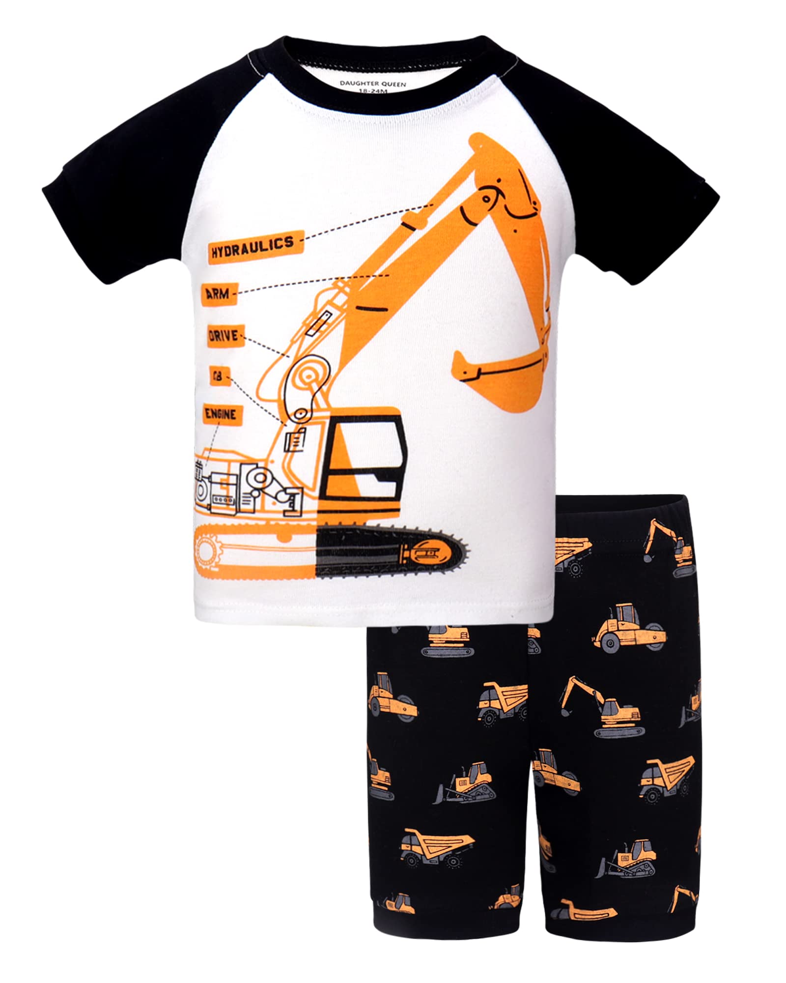 DAUGHTER QUEEN Boys Summer Pajamas - Soft Cotton Sleepwear for Kids 18 Months to 12 Years - Perfect for Bedtime & Sleepovers
