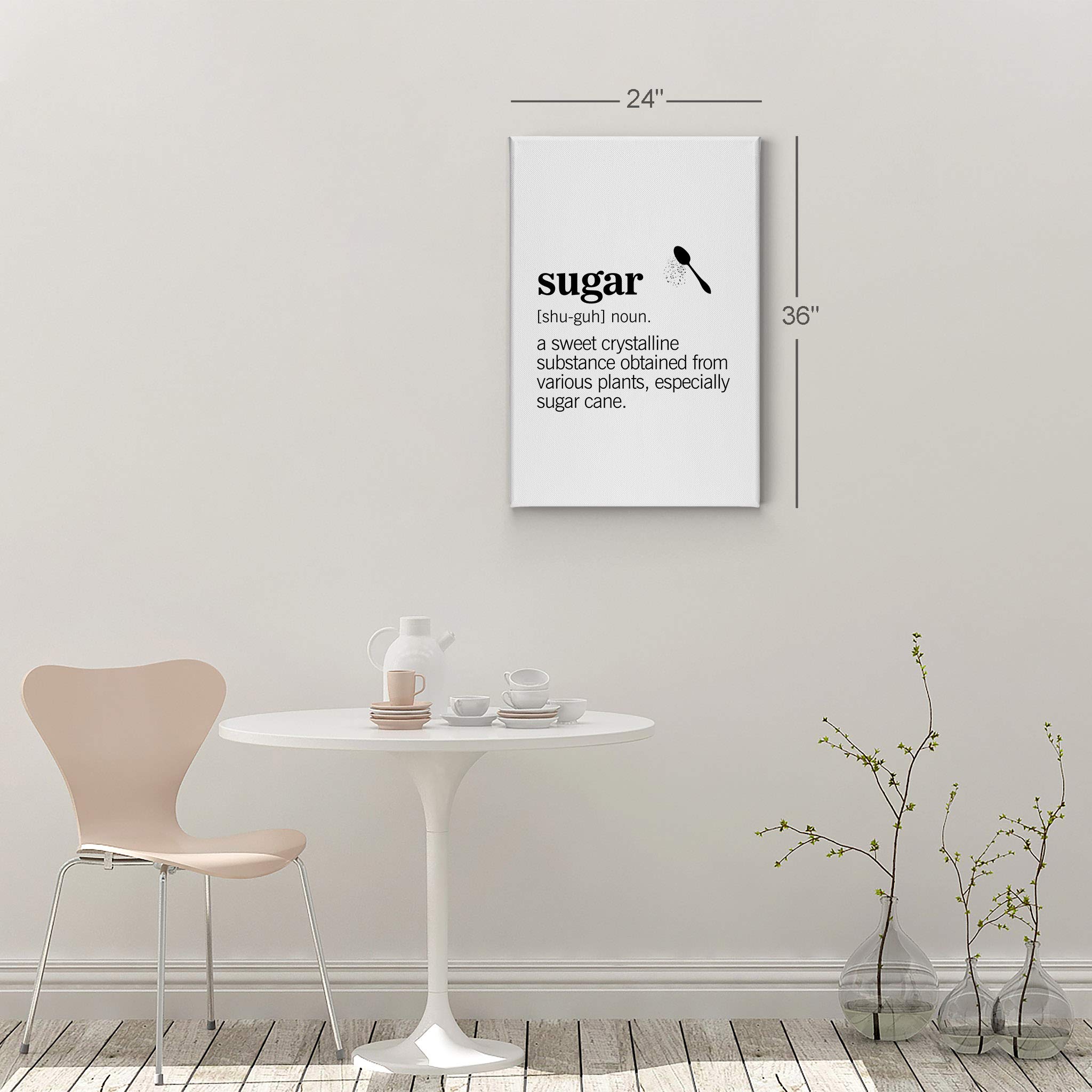Funny Sugar Definition Canvas Wall Art - 40x30 Inch Kitchen Decor for Restaurants, Cafes & Farmhouse Dining Rooms | Modern Housewarming Gift, Ready to Hang | Perfect for Coffee Shops, Bakeries & Sweet-Themed Parties