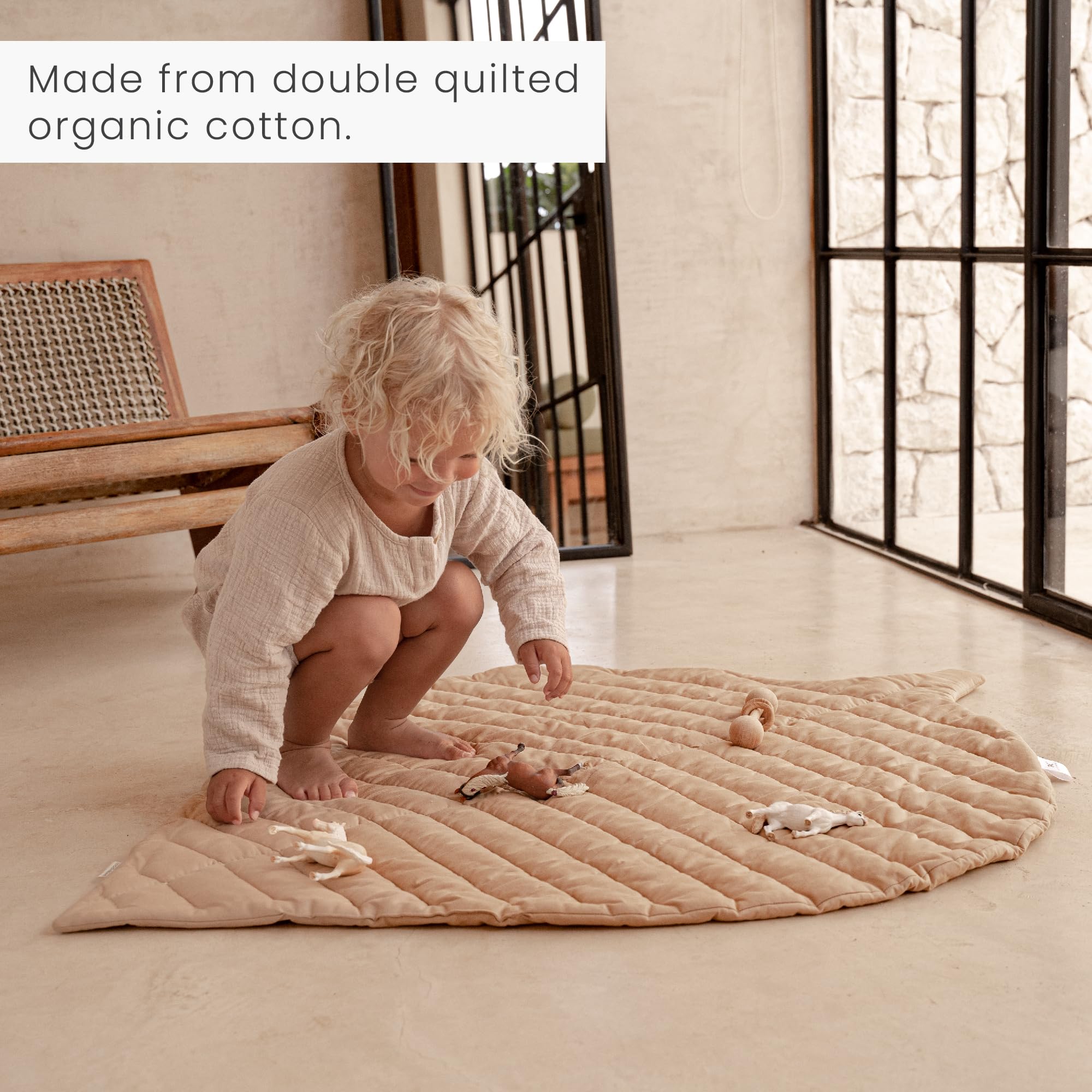 Toddlekind Organic Cotton Leaf Nursery Rug 45.7