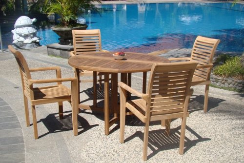Premium 5-Piece Teak Wood Dining Set - 48