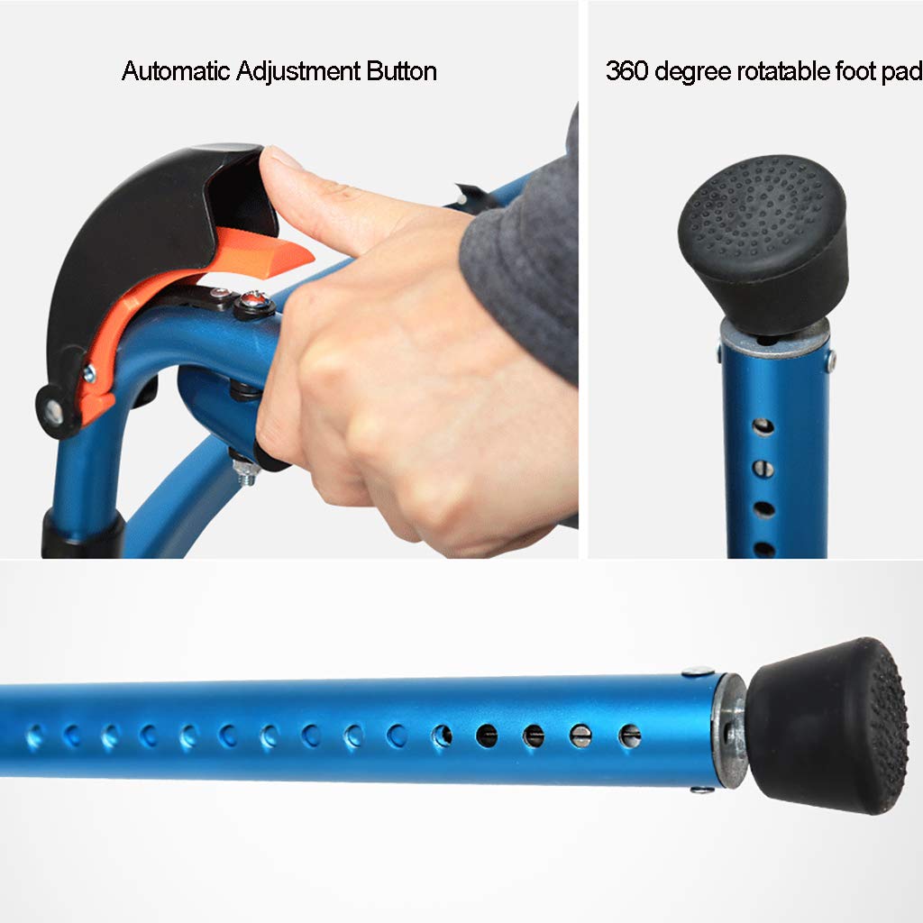 Lightweight Adjustable Aluminum Walking Frame Walker for Seniors - Automatic Height Adjustment, Elderly Mobility Aid for Home & Outdoor Use - Ideal for Patients & Disabled Users