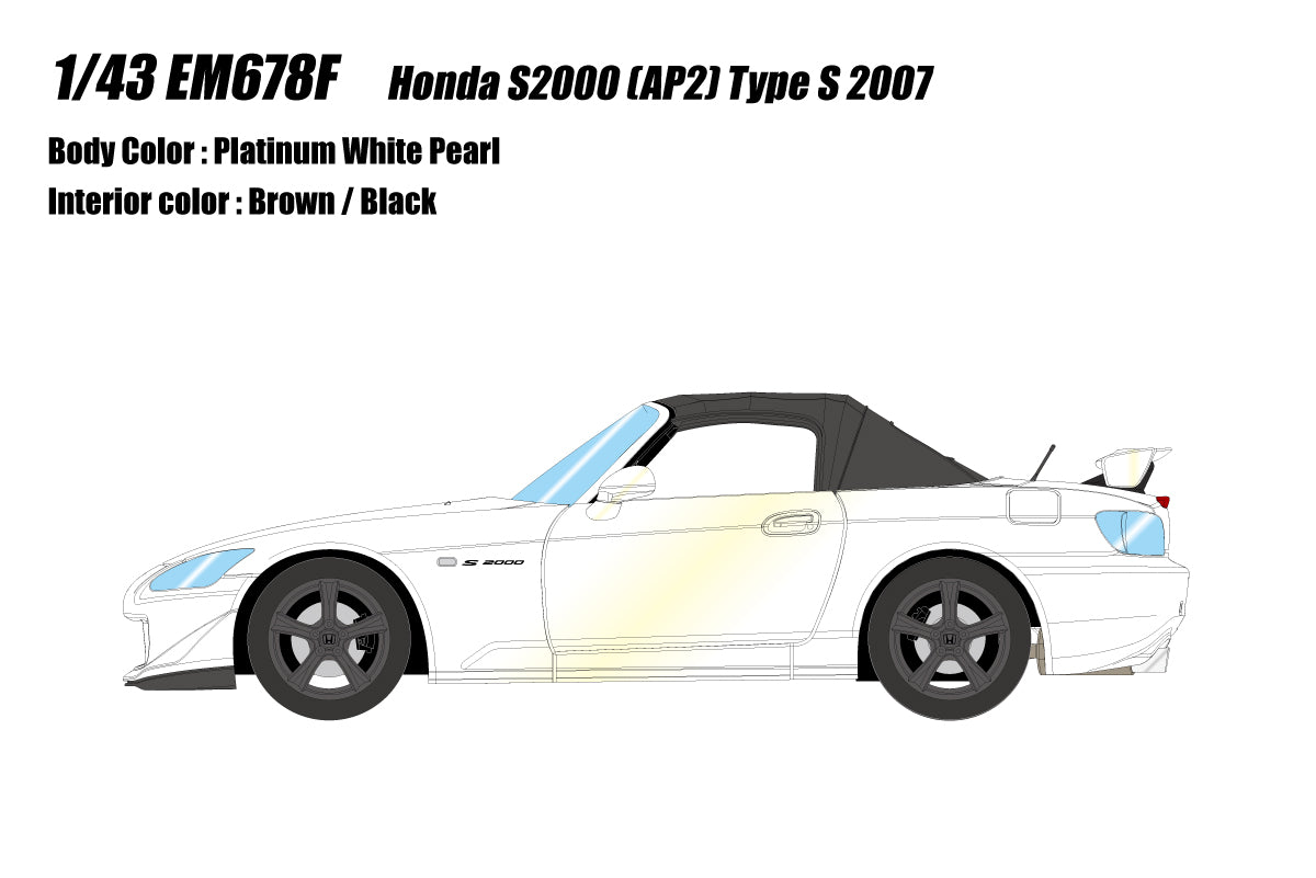 EIDOLON 1:43 Scale Honda S2000 AP2 Type S 2007 Diecast Model Car - Collectible Miniature Vehicle for Display & Gift Giving
