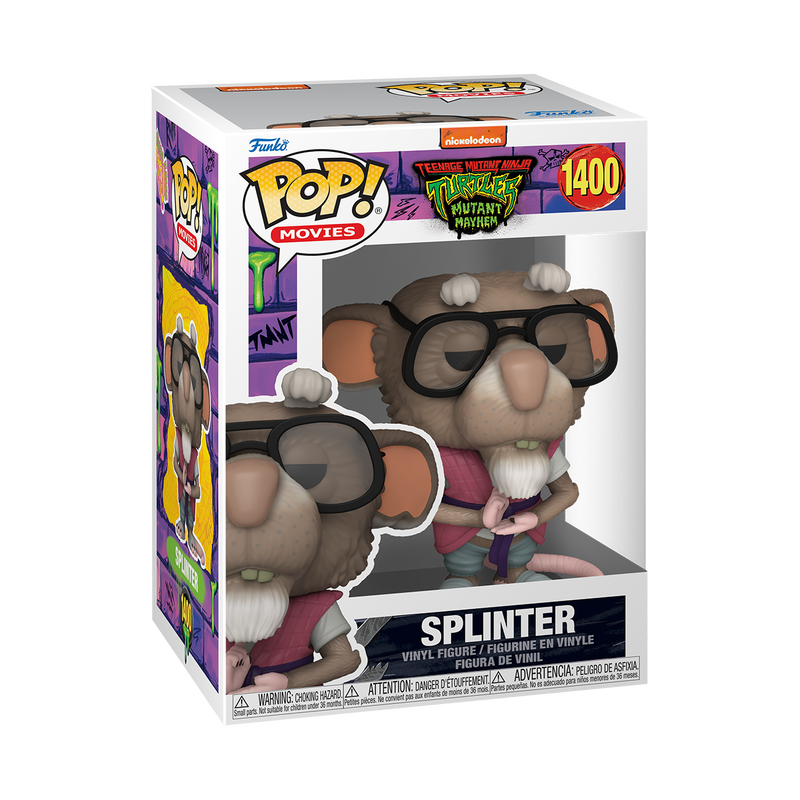 Splinter Funko Pop TMNT Mutant Mayhem 1400 with Protector - Teenage Mutant Ninja Turtles Collectible Action Figure for Display & Gifts