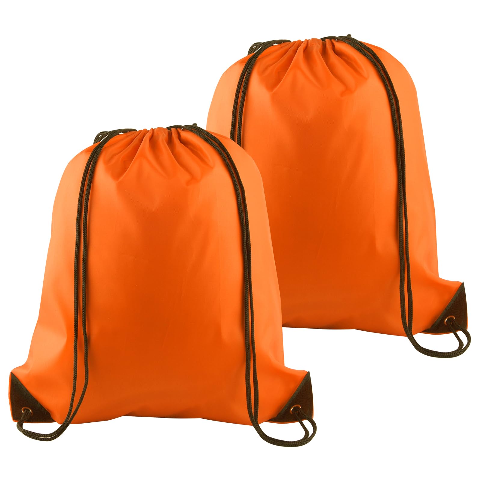 PLULON 2-Pack Orange Drawstring Backpacks - Lightweight Cinch Sack Bags for Yoga, Gym, Travel & Outdoor Sports | Perfect for Workouts, Beach Trips & Festival Essentials