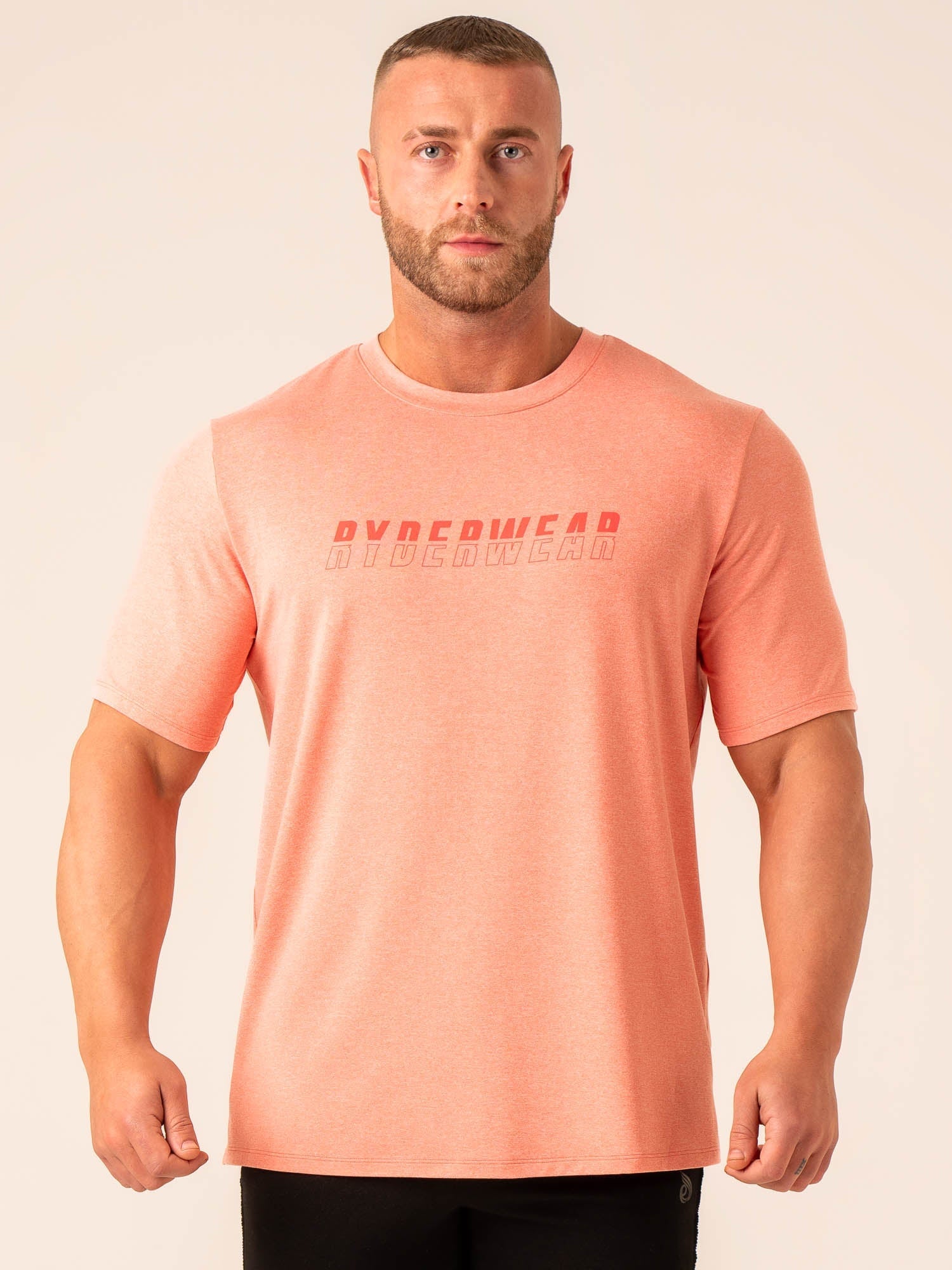 Soft Tech T-Shirt - Coral Marl Color | Comfortable & Breathable Cotton Tee for Men & Women | Perfect for Casual Wear, Gym, and Everyday Outfits