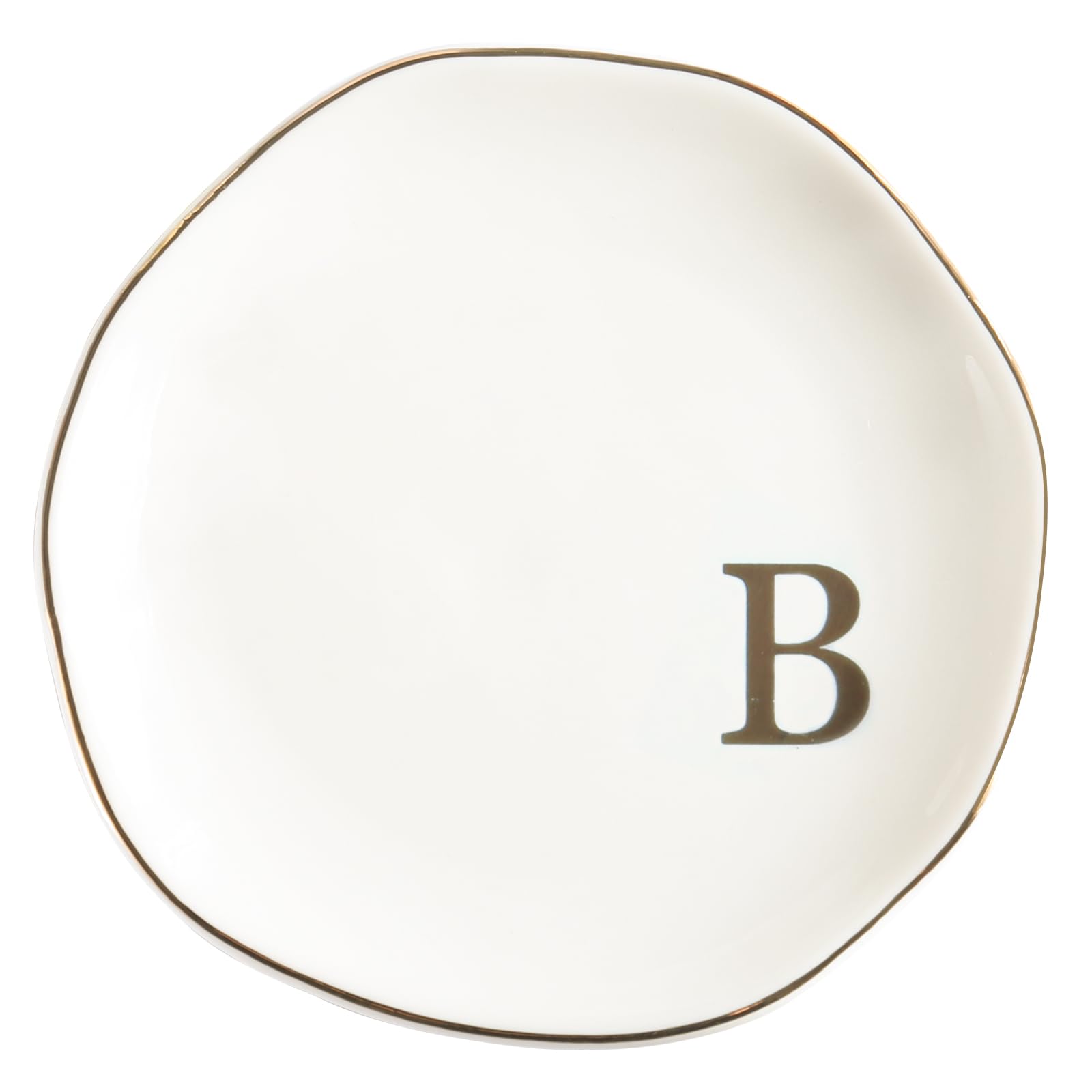 Personalized Ceramic Jewelry Tray with Monogram - Elegant Ring Dish for Engagement, Wedding & Birthday Gifts - Perfect for Mother's Day, Women's Gifts - White Ceramic 4.75