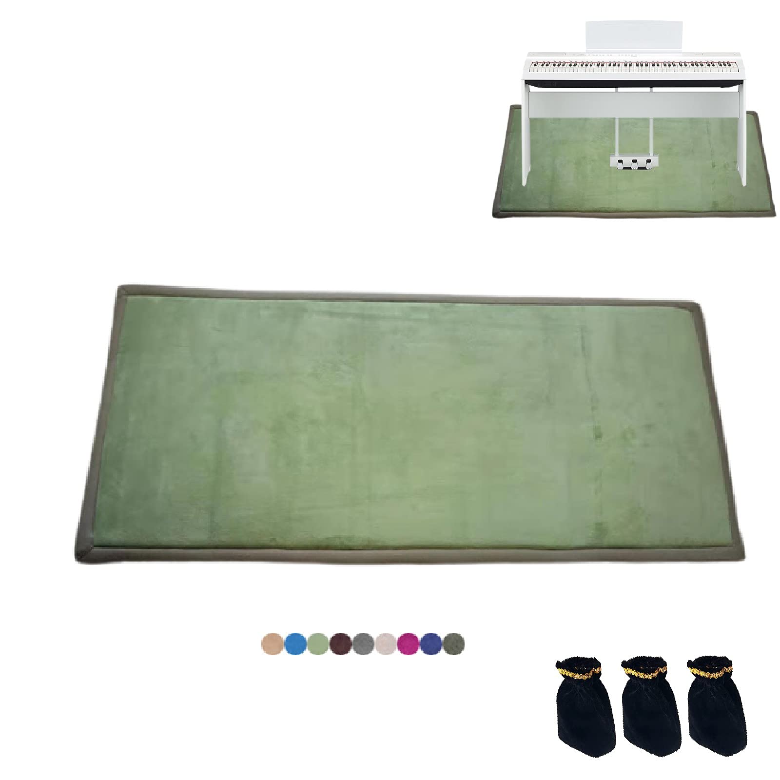 Soundproof Piano Rug - Premium Piano Carpet Protector with Noise Dampening & Acoustic Padding | 3-Pedal Cover Included | Perfect for Home Studios, Music Rooms & Apartment Practice