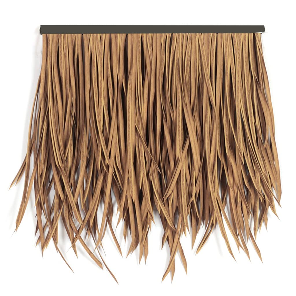Fireproof Plastic Thatch Roof Tiles - 20pcs Fake Straw Thatch for Pavilion & Outdoor Decor (Yellow23) - Perfect for Tiki Bars, Beach Parties, and Tropical Themed Events