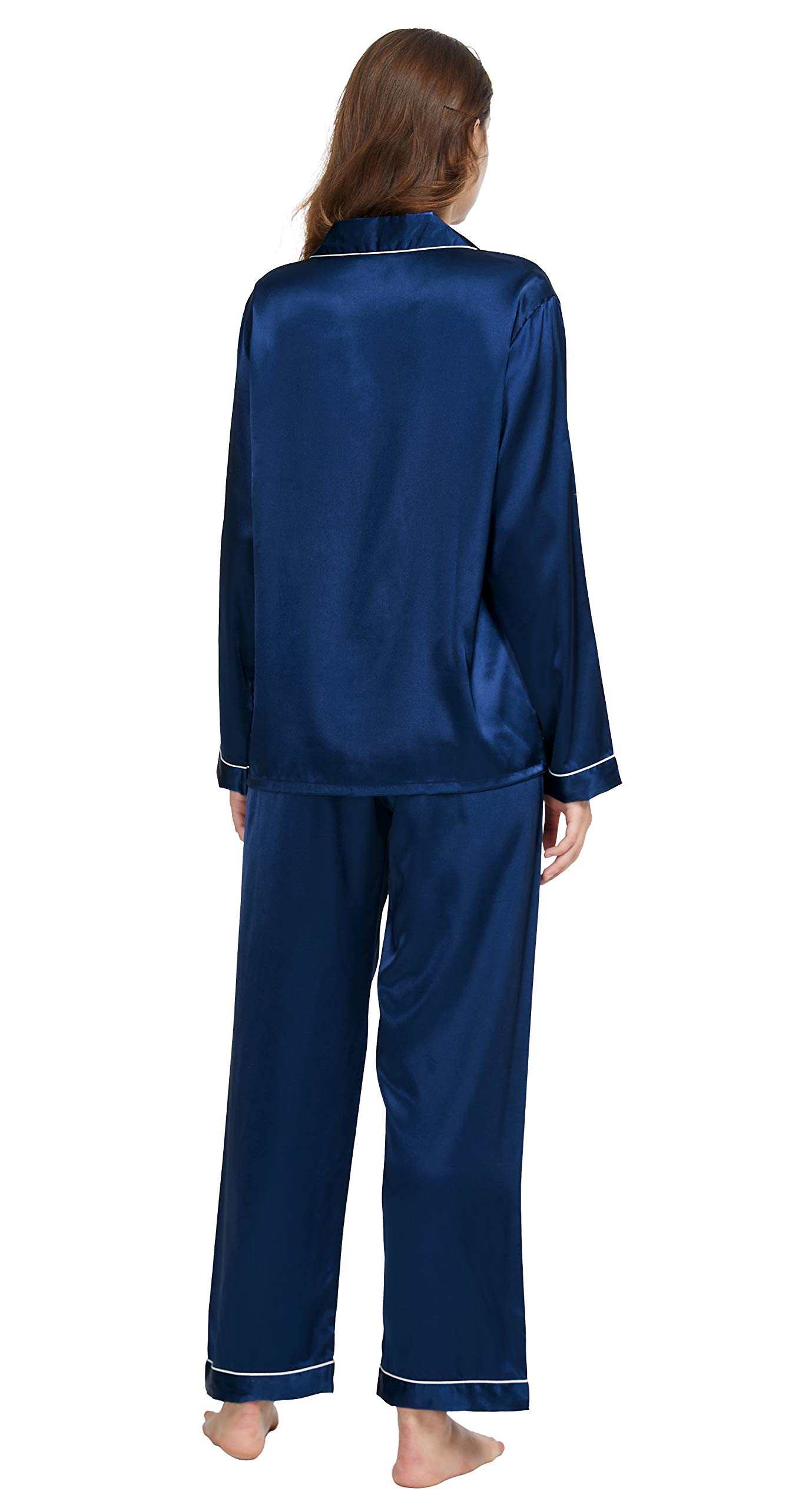 Women's Classic Satin Pajama Set - Soft Sleepwear & Lounge Outfit for Comfortable Nights, Relaxing at Home, Spa Days and Gift Giving