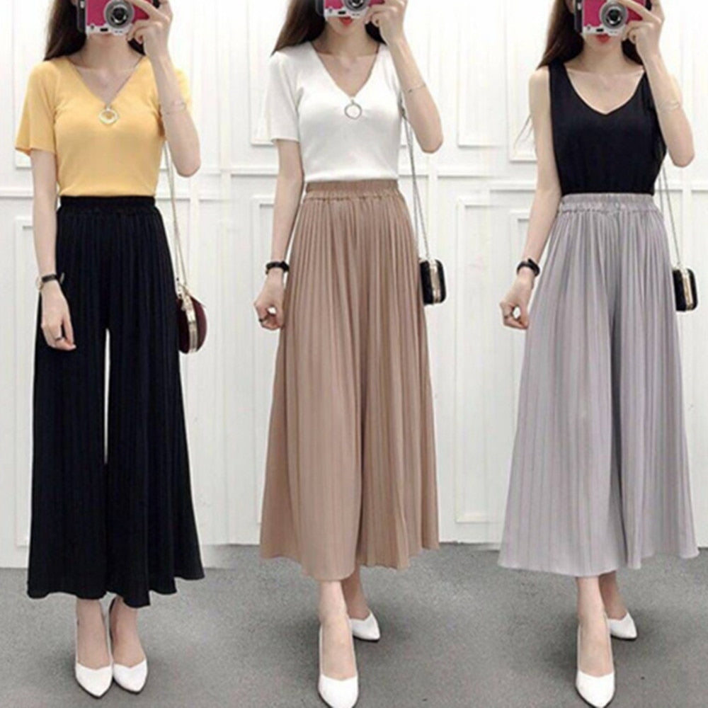 Solid Color Loose Casual Ankle-Length Pants for Women - Comfortable Stretchy Lounge Pants for Yoga, Travel & Everyday Wear