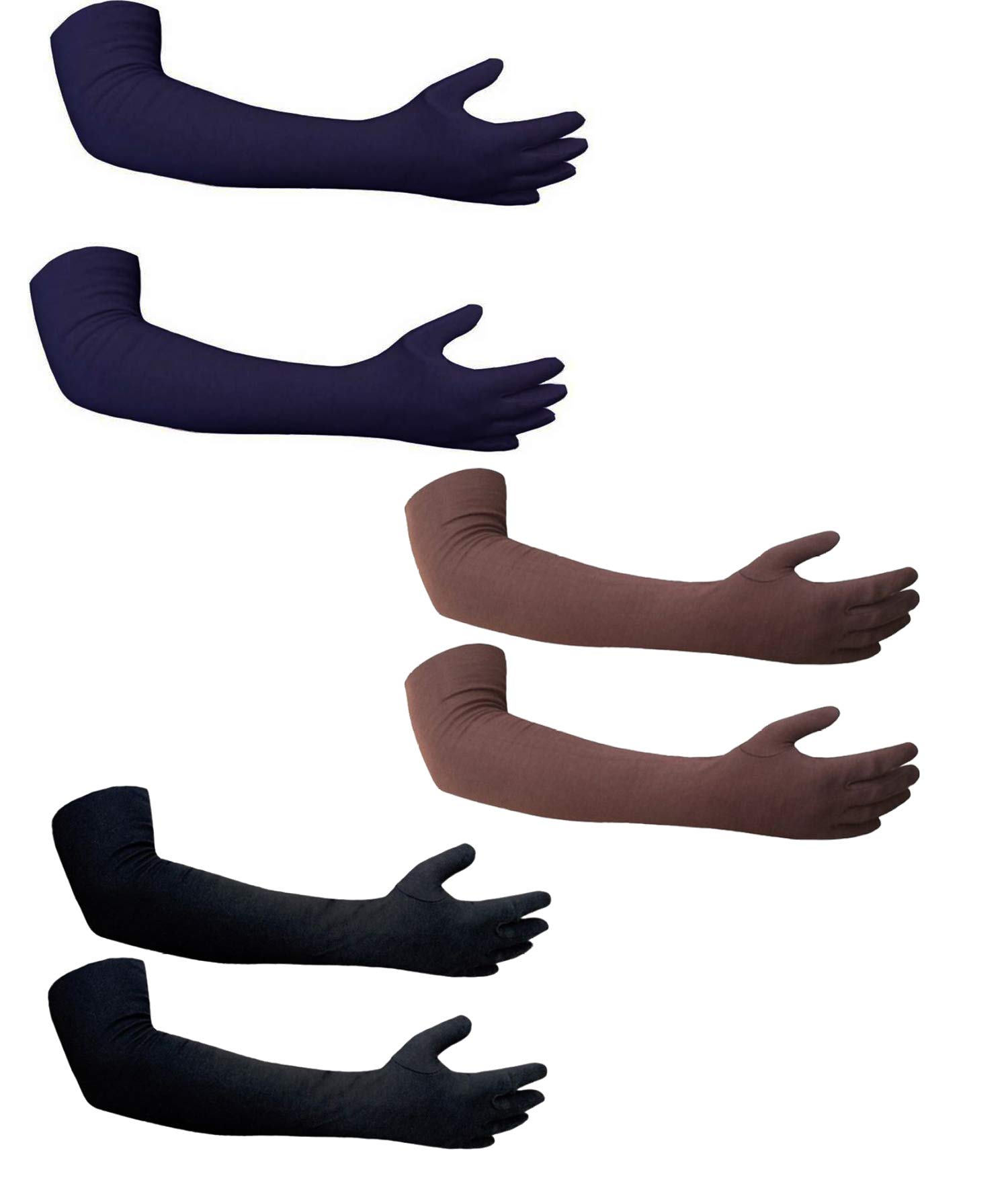 UV Protection Cooling Arm Sleeves for Men & Women - 3 Pairs of Dot Printed Full Arm Gloves for Cycling, Running & Outdoor Sports | Sun Protection & Breathable Fabric