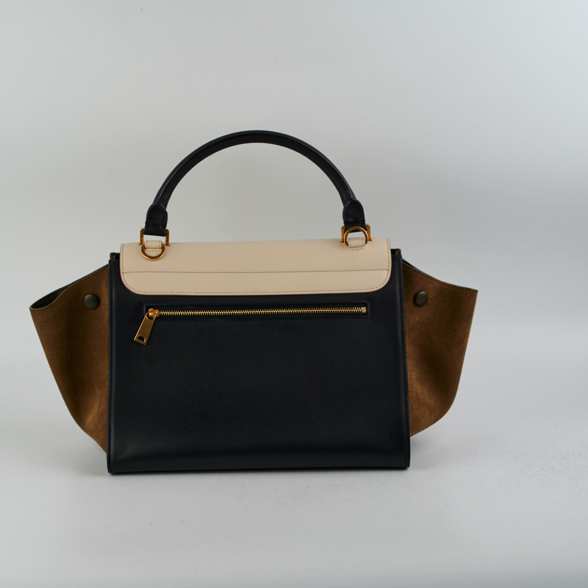 Celine Small Trapeze Handbag in Black, Green & Cream - Elegant Crossbody Bag for Women | Perfect for Work, Travel & Evening Events