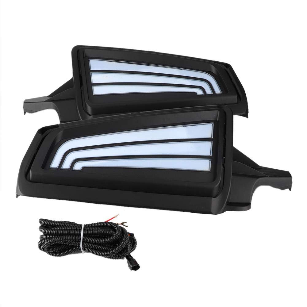 Qiilu Car Daytime Running Lights (DRL) - 3 Color LED Lights for Toyota Hiace 2019-2020 | Durable & Bright Auto Accessories for Daytime Safety & Style | Perfect for Commuting, Road Trips & Night Driving