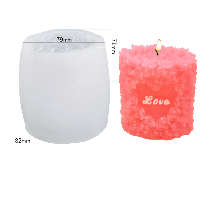 Rose Heart Silicone Candle Mold - 3.2 Inch Height (82mm) for DIY Candles, Soap Making, Bath Bombs & Home Decor | Perfect for Valentine's Day, Weddings & Romantic Gifts