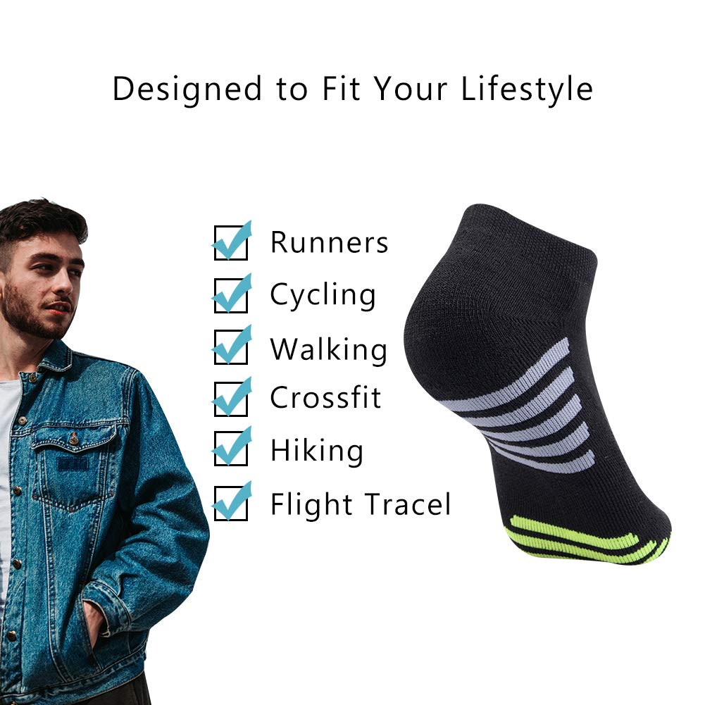 Men's Low Cut Athletic Socks 6-Pack - Cushioned Running & Sports Ankle Socks for Men (Size 10-13) - Perfect for Jogging, Gym Workouts & Daily Comfort