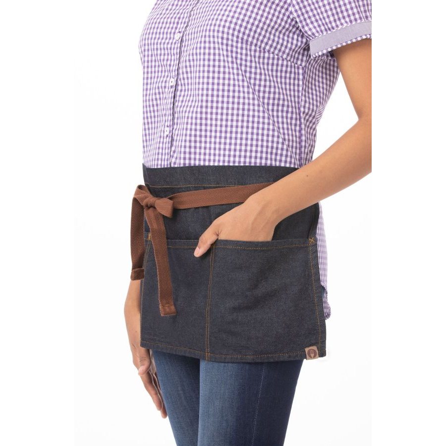 Chef Works AW054IBL Memphis Waist Apron - Indigo Blue, 23