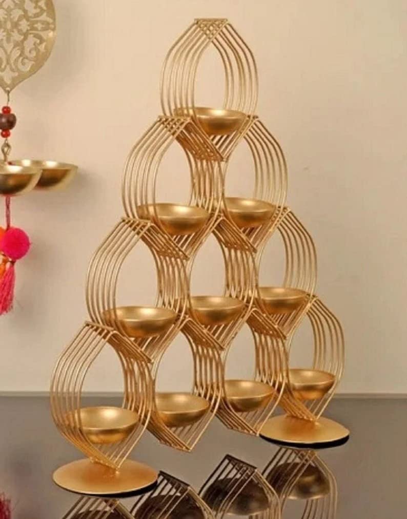 Large Metal Candle Holders - Set of 9 Decorative Tealight Holders for Dining Table, Living Room Centerpiece, Christmas Decorations & Home Décor | Perfect for Weddings, Parties & Holiday Lighting