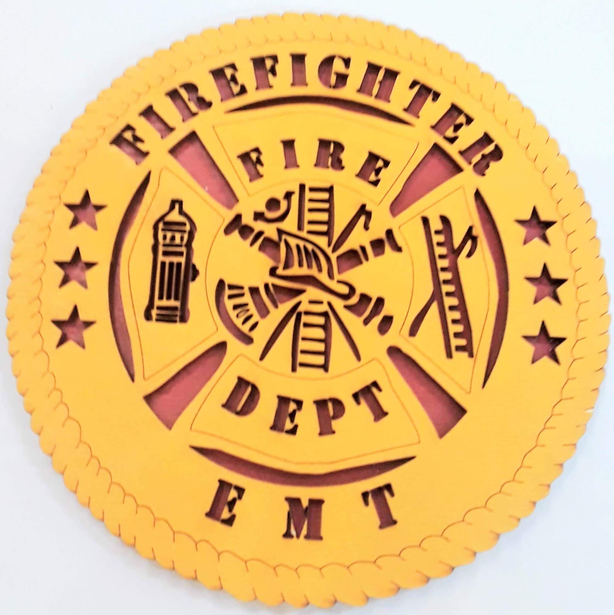 Firefighter EMT Wooden Desk Plaque - Office & Home Decor