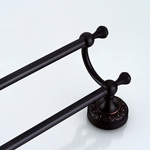 Antique Copper Wall Mounted Double Towel Rack - Heavy Duty Bathroom Towel Holder with Over Door & Wall Mount Options - Rustic Bathroom Hardware Accessories for Spa, Guest Bath & Master Bathroom Organization