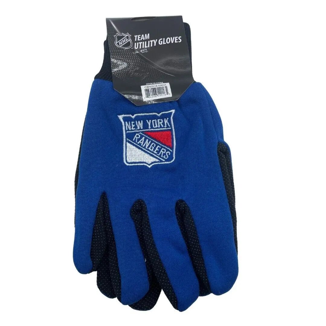 New York Rangers Blue & Black Sports Gloves for Men - Durable & Comfortable for Hockey, Baseball, and Outdoor Activities
