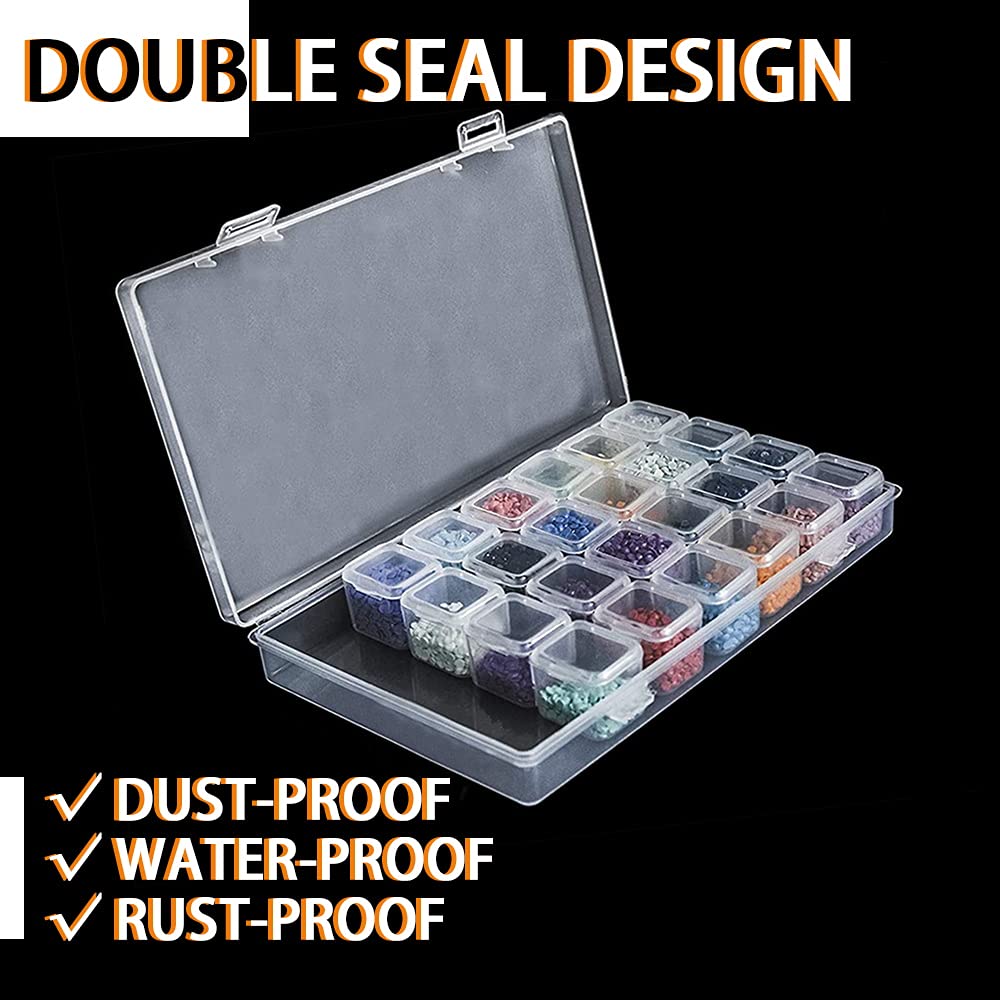Diamond Embroidery Storage Box 2 Pack - 28 Mini Compartments Organizer for DIY Mosaic Art, Cross Stitch Tools & Craft Accessories | Perfect for Home Decor, Gift Making & Creative Projects
