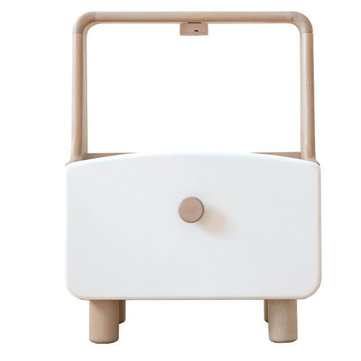 Solid Wood Nightstand with Built-in Night Light - Birch & Beech Wood Bedside Table for Bedroom, Living Room, or Nursery - Modern & Functional Furniture for Small Spaces