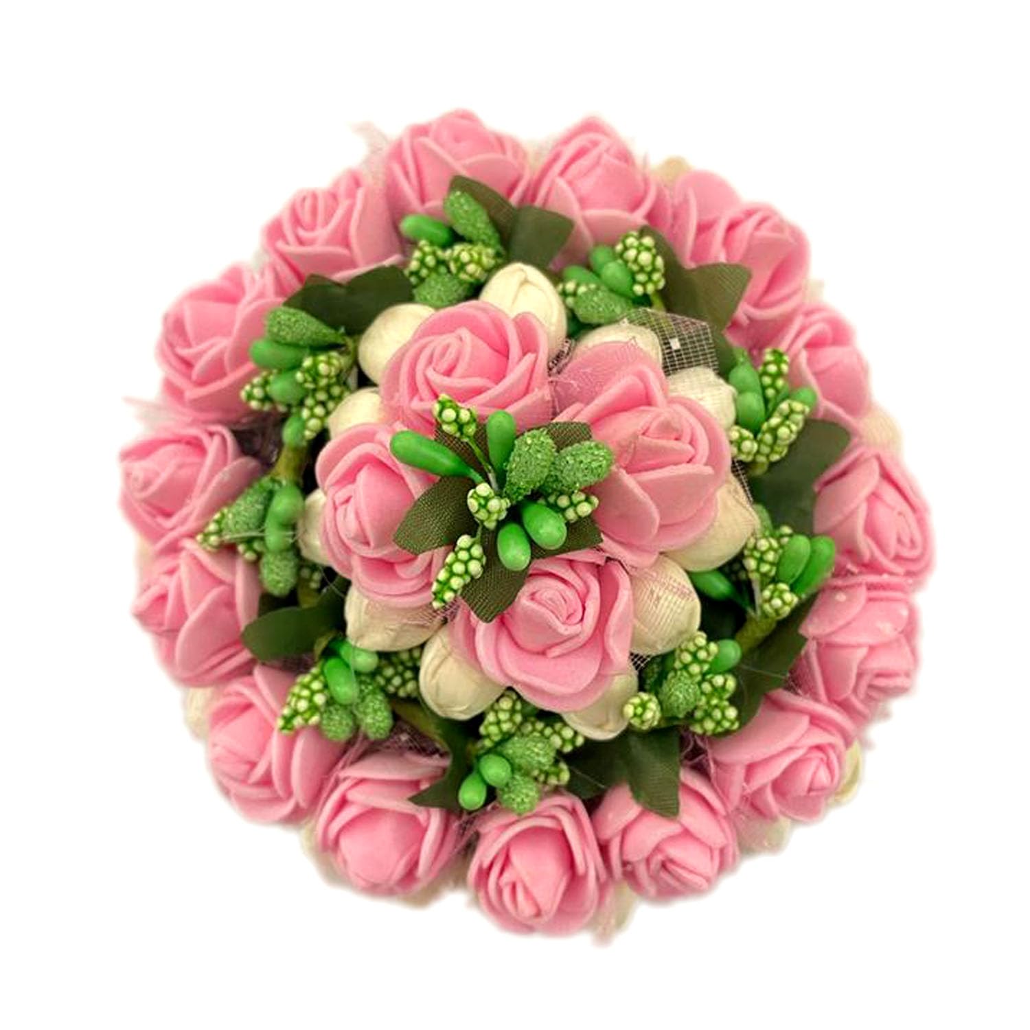 GuruEmbelish Artificial Flower Hair Bun Gajra - Bridal Hair Accessories for Women & Girls (Pack of 1, Pink) | Perfect for Weddings, Parties & Special Occasions