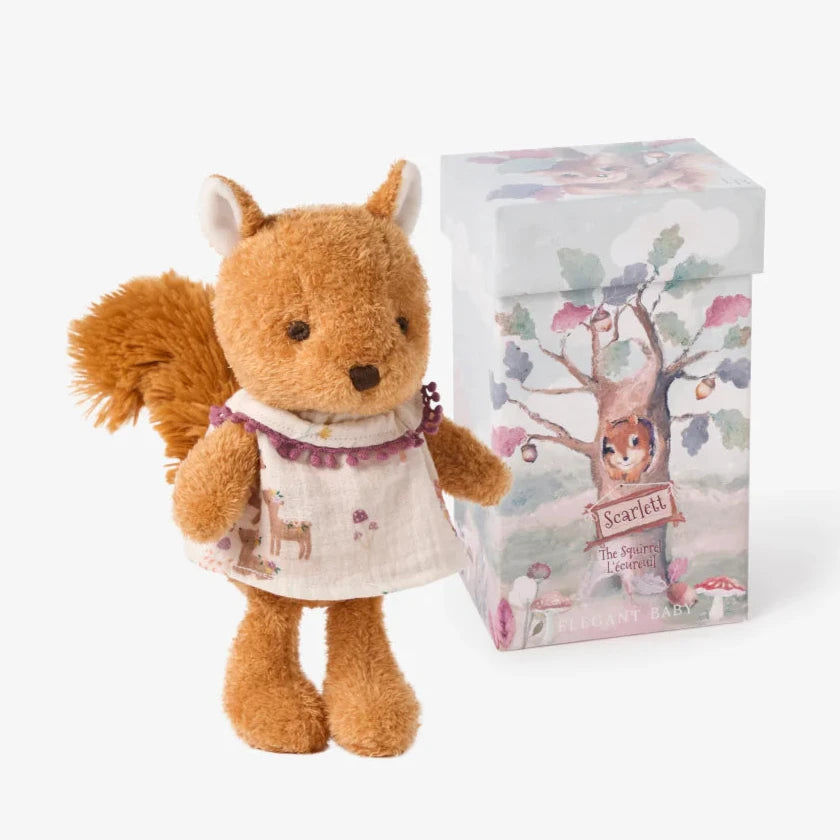 Elegant Baby Boxed Plush Toy - Scarlett Squirrel Stuffed Animal | Soft Cuddly Gift for Newborns, Toddlers & Nursery Decor