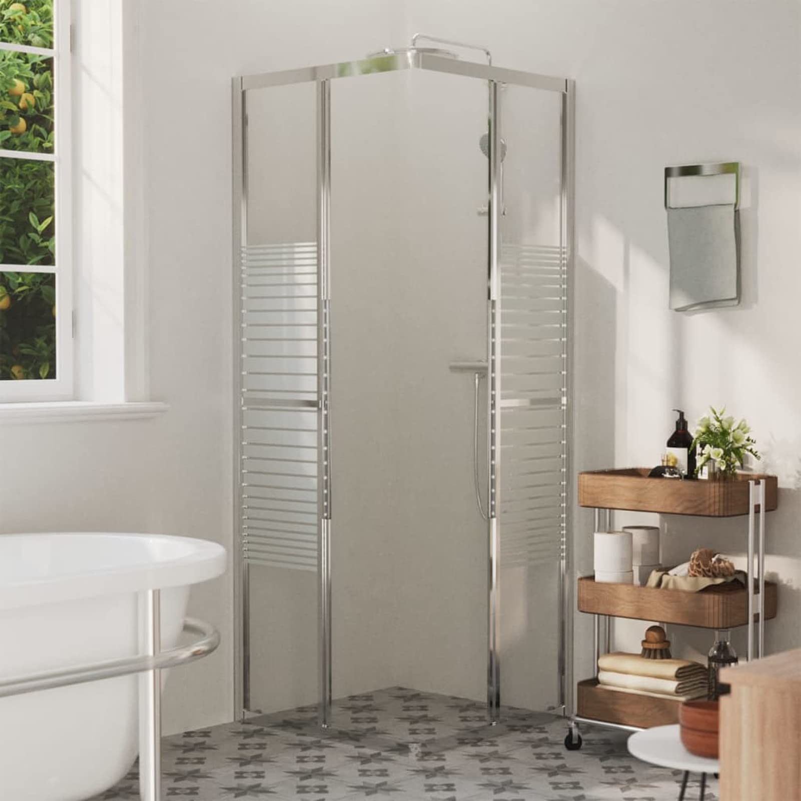 Festnight Glass Shower Cabin with ESG 70x70x180 cm - Frameless Walk-In Shower Enclosure for Modern Bathrooms - Perfect for Small Spaces & Spa-Like Experience