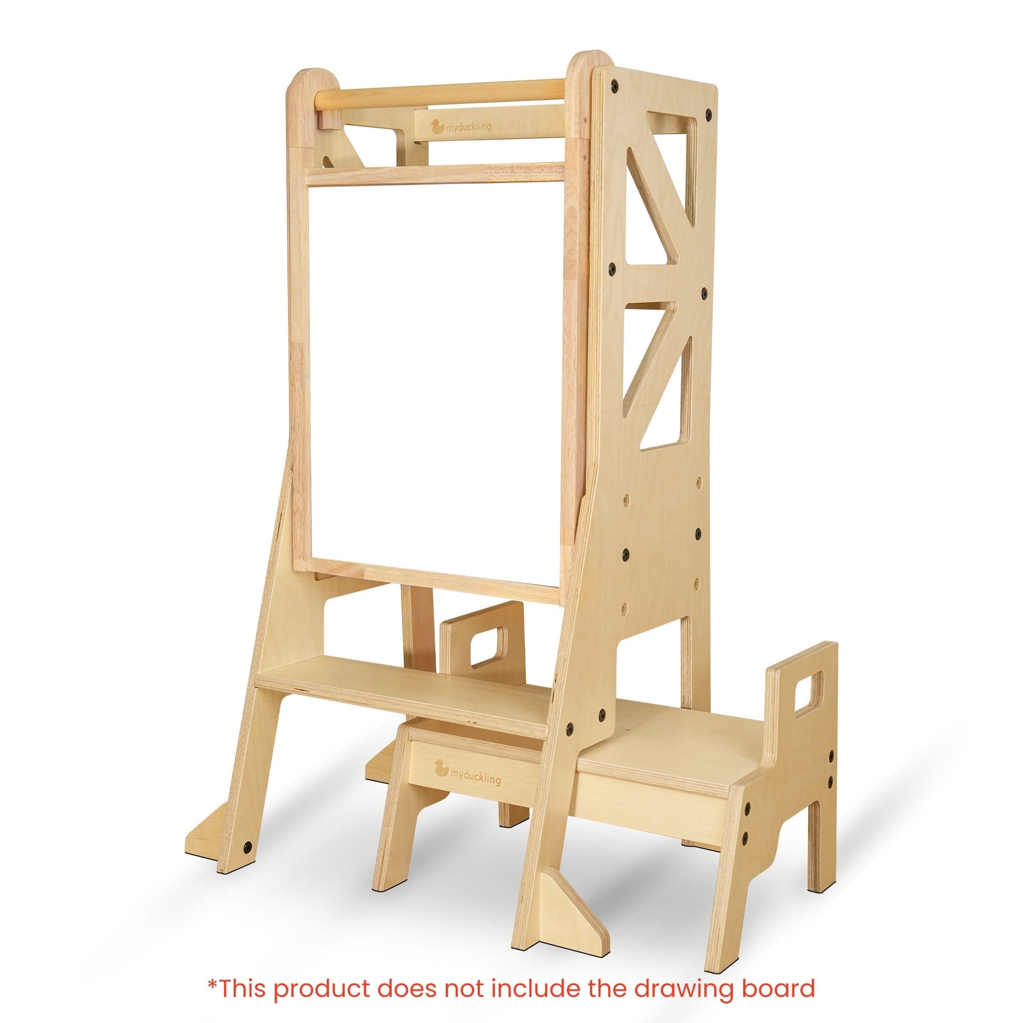 JALA Deluxe Adjustable Wooden Learning Tower for Toddlers - Safe Kitchen Step Stool with Rectangle Handle | Perfect for Baking, Cooking & Countertop Activities