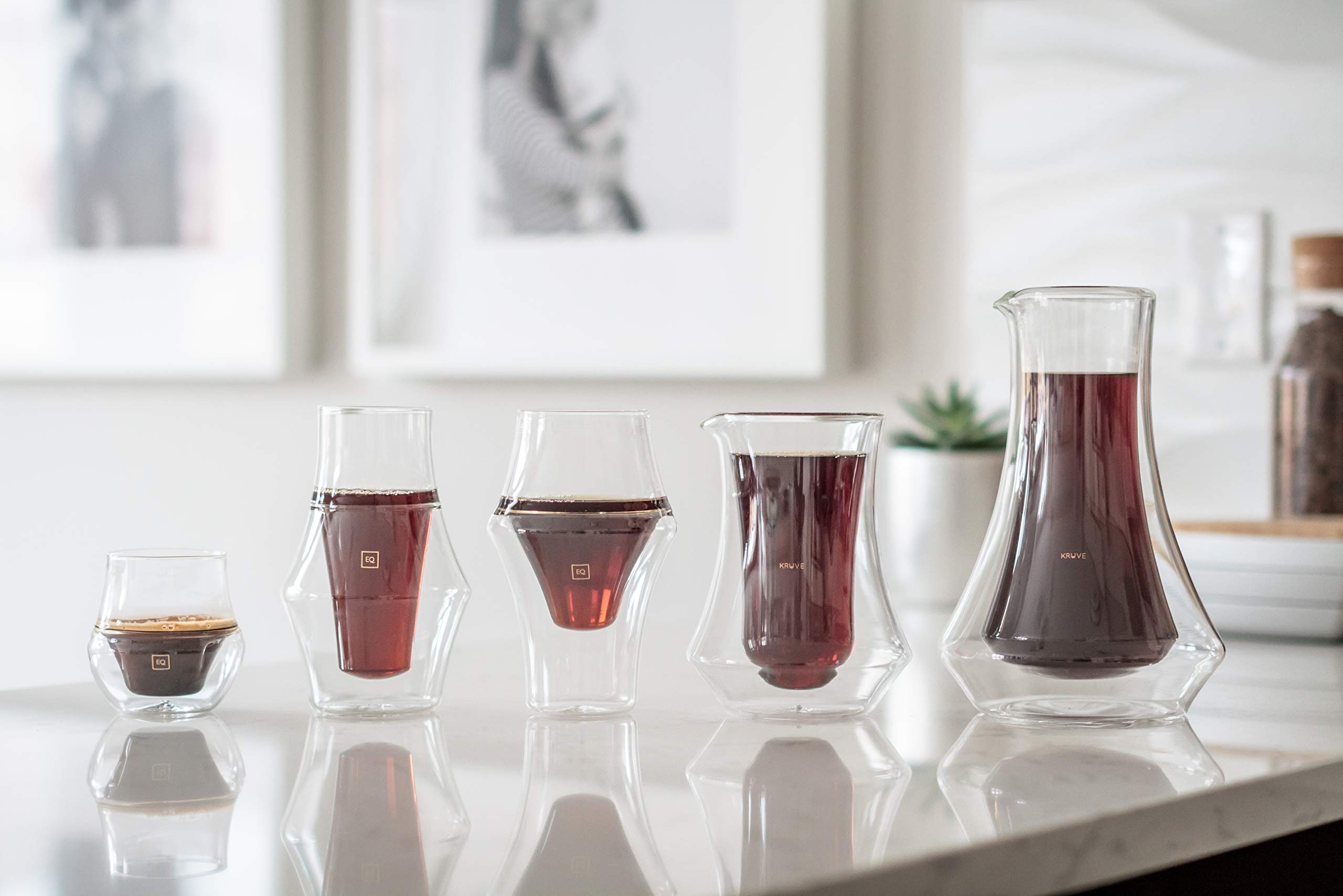 KRUVE EQ Inspire 150ml Handmade Double Wall Coffee Cups Set of 2 - Heat-Resistant Borosilicate Glass Espresso Mugs for Enhanced Aroma & Flavor, Dishwasher Safe - Perfect for Home Brewing, Coffee Shops & Gifts