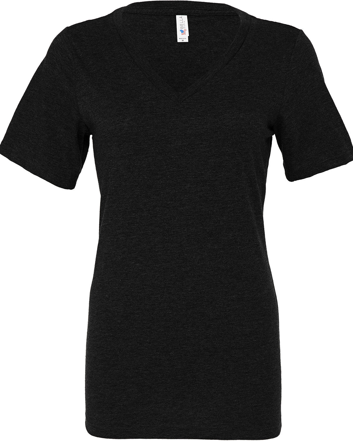 Bella + Canvas 6405CVC Women's Relaxed Fit Heather CVC Jersey V-Neck T-Shirt - Soft Casual Tee for Everyday Wear, Gym, and Layering