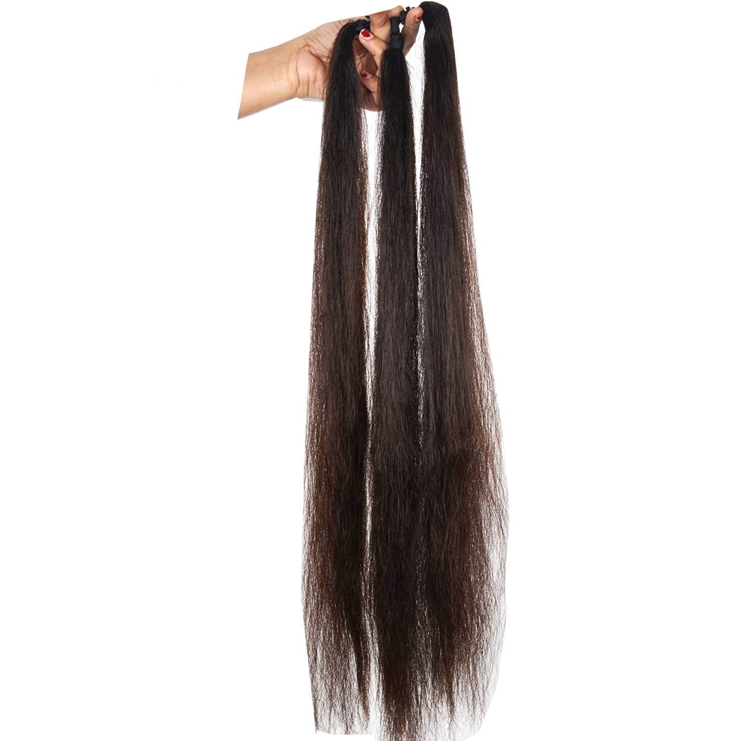 Pema Hair Extensions & Wigs Combo Set - Clip-in Hair Extensions, Parandi, Choti Hair Accessories in Dark Brown (1 Pack) for Bridal, Cosplay & Everyday Styling