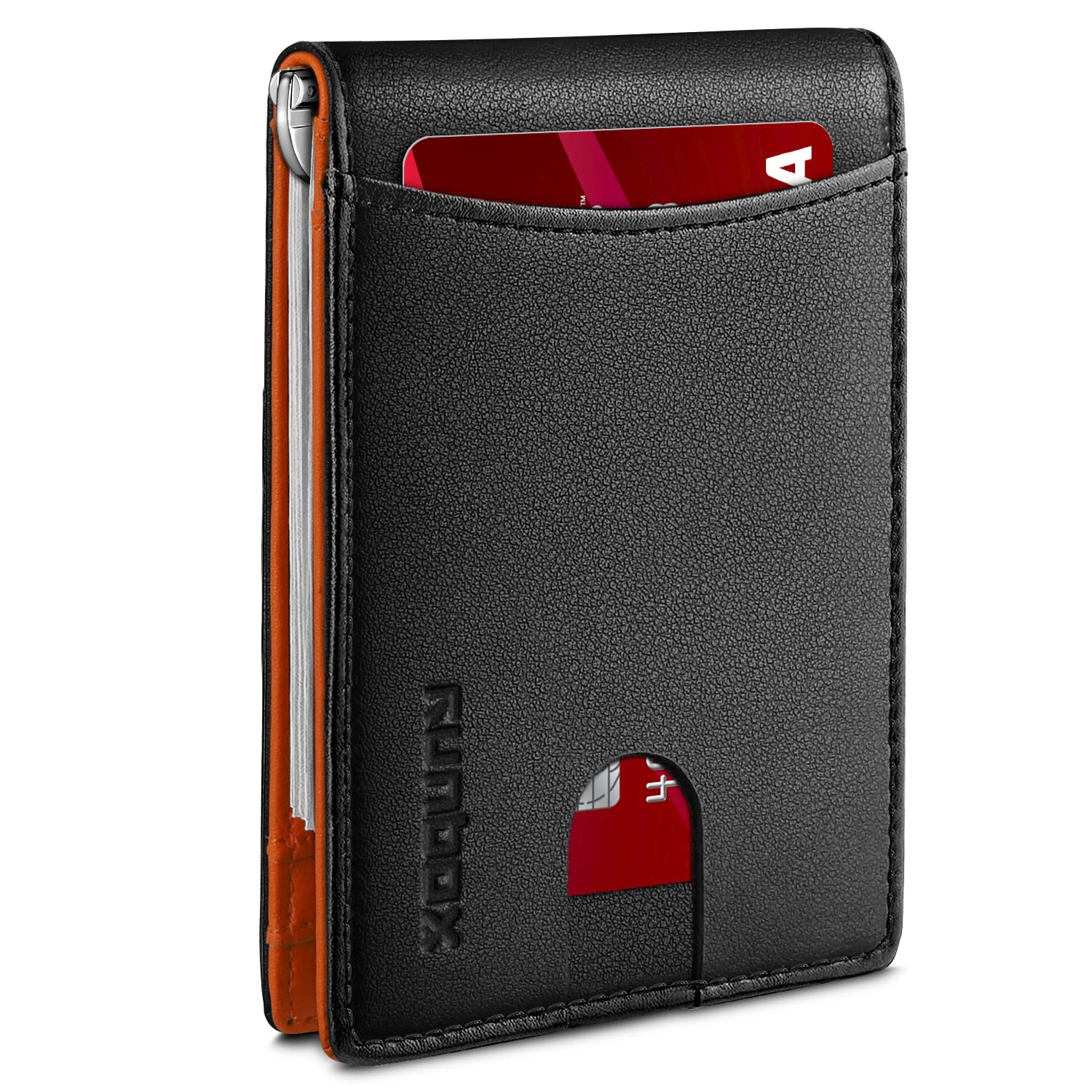 Genuine Leather Slim RFID Blocking Wallet for Men - Bifold Minimalist Front Pocket Wallet with Money Clip & Gift Box - Perfect for Travel, Business & Everyday Carry