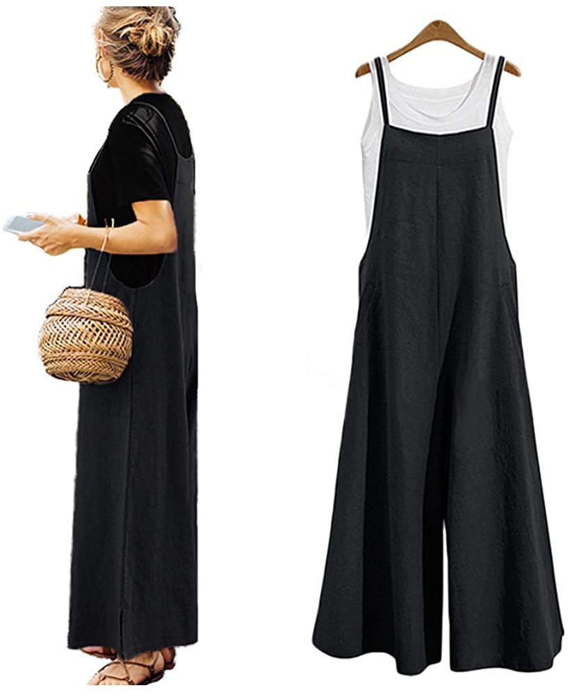 Women's Casual Long Jumpsuits - Wide Leg Baggy Rompers & Overalls Pants (Sizes S-5XL) | Perfect for Everyday Wear, Street Style & Boho Fashion