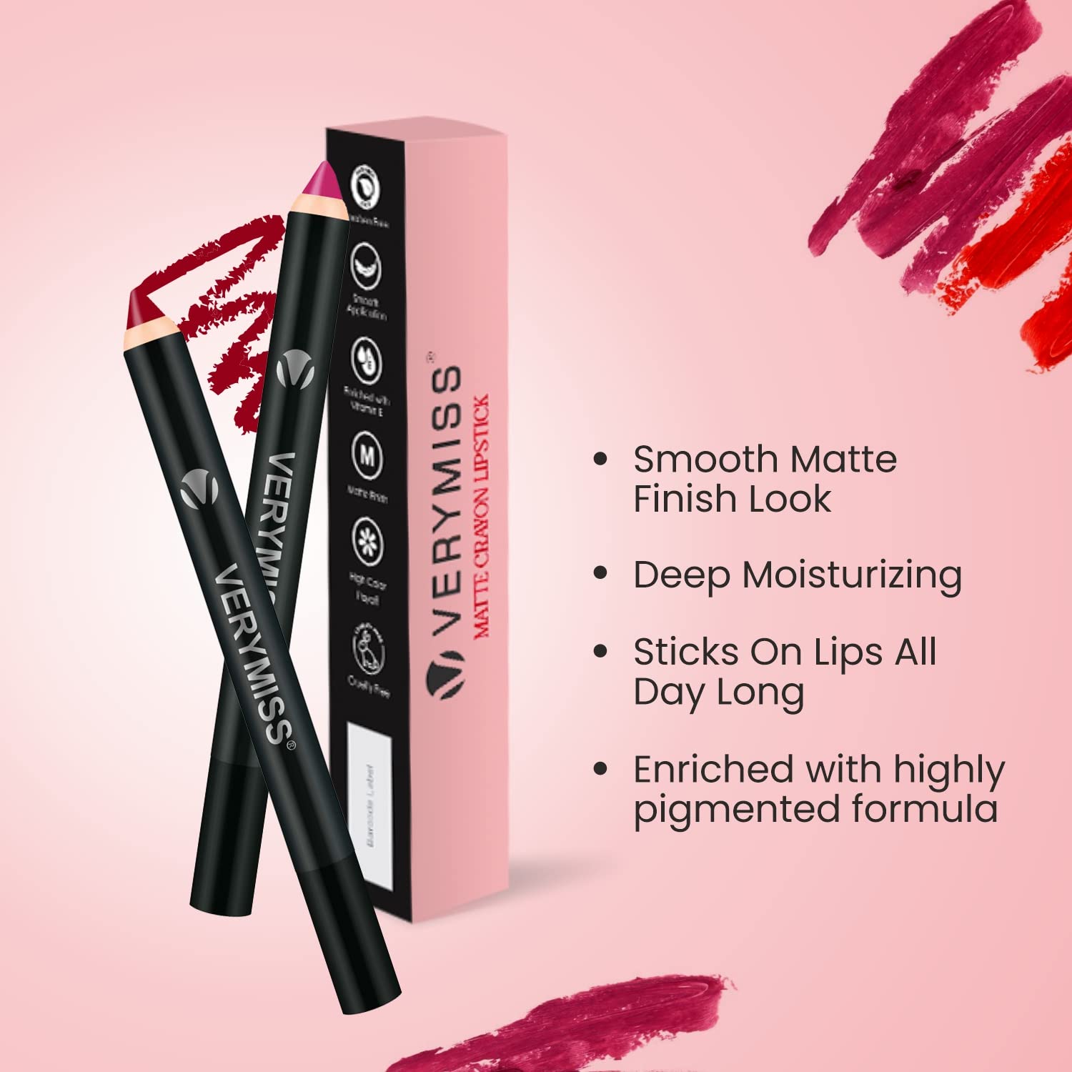VERYMISS Matte Crayon Lipstick - 2.8g Chocolate Nut - Long Lasting Moisturizing Lip Color for Women - Perfect for Everyday Wear, Date Night & Special Occasions