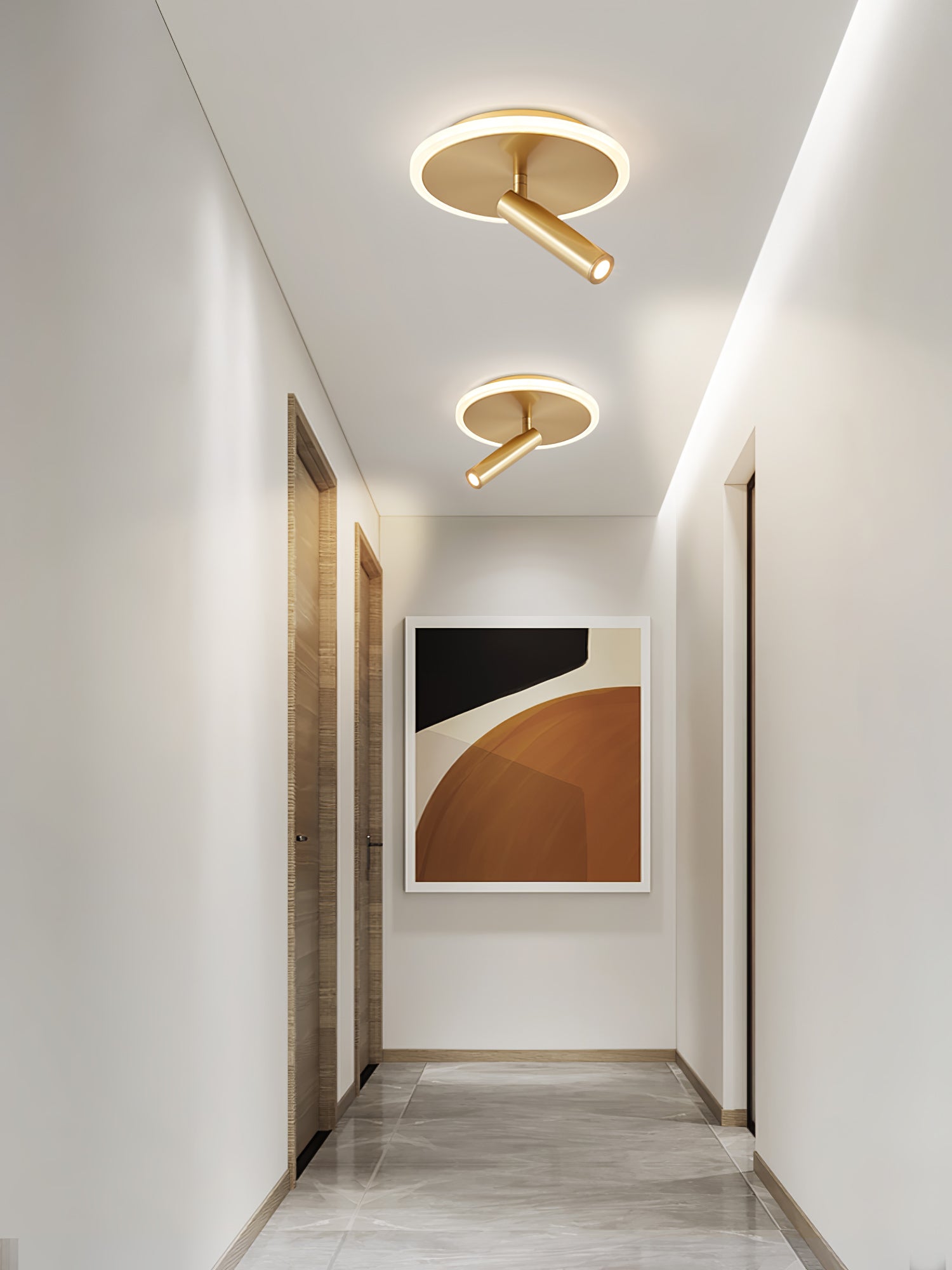 Modern Circle Spotlight Ceiling Lamp - Adjustable LED Recessed Lighting Fixture for Living Room, Bedroom & Kitchen | Dimmable Ambient & Task Lighting for Home Decor