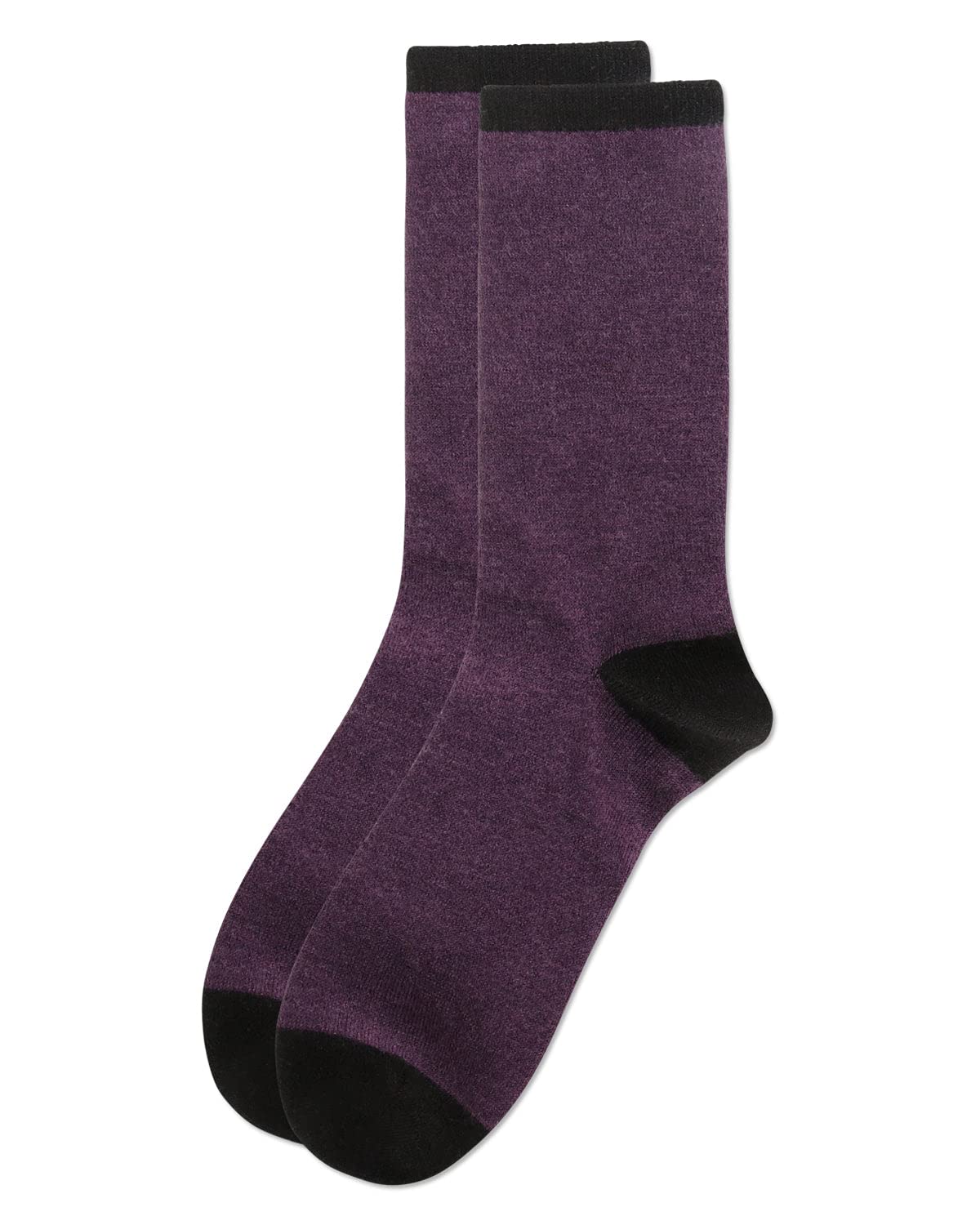 MeMoi Women's Soft Tipped Flat Knit Cashmere Blend Crew Socks - Ivory One Size - Cozy Winter Socks for Home, Office & Travel Comfort