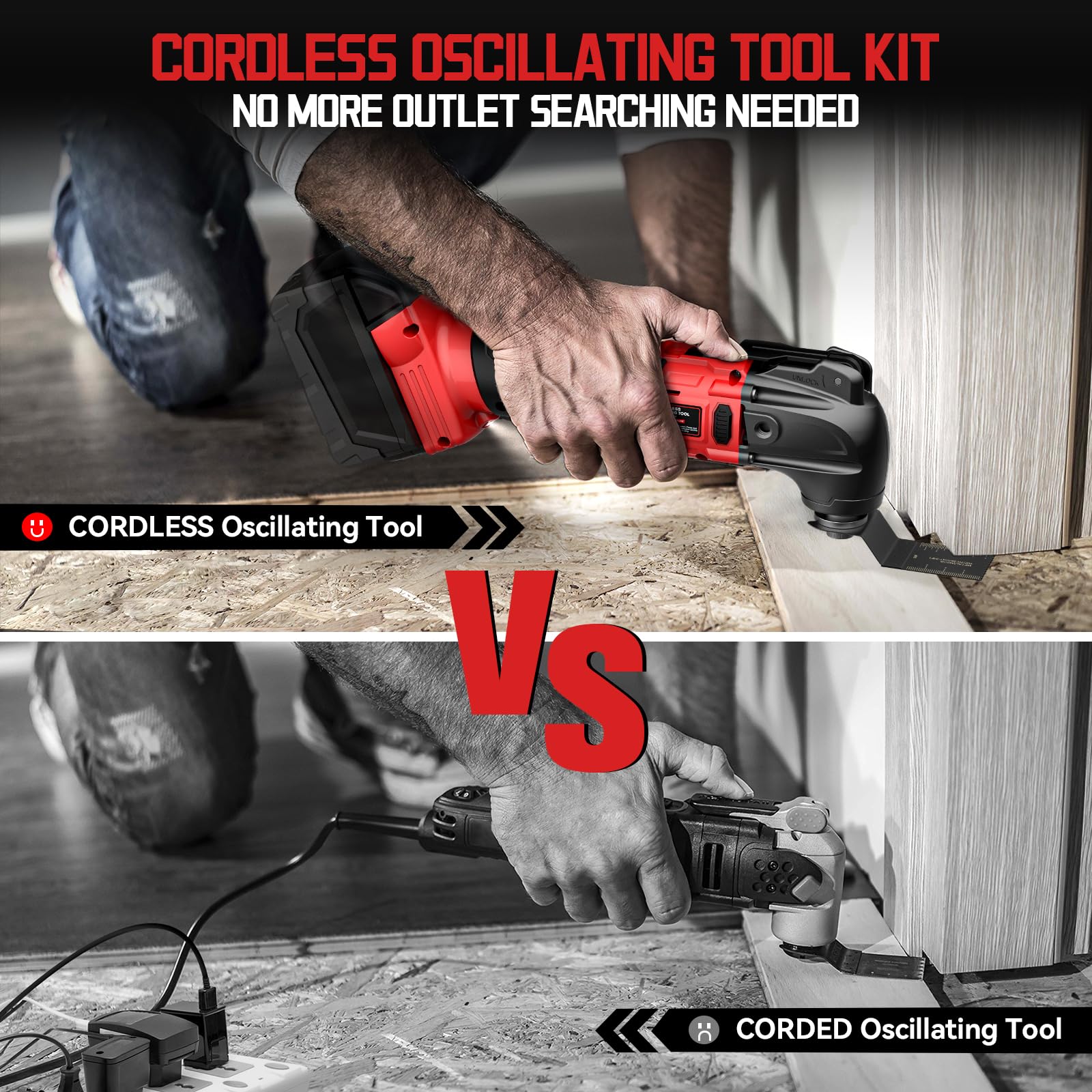 18V Cordless Oscillating Multi-Tool - Milwaukee Battery Compatible (Battery Not Included) | Brushless Motor with Auxiliary Handle for Wood Cutting, Sanding & Scraping | Perfect for DIY Projects, Home Renovations & Professional Construction Work