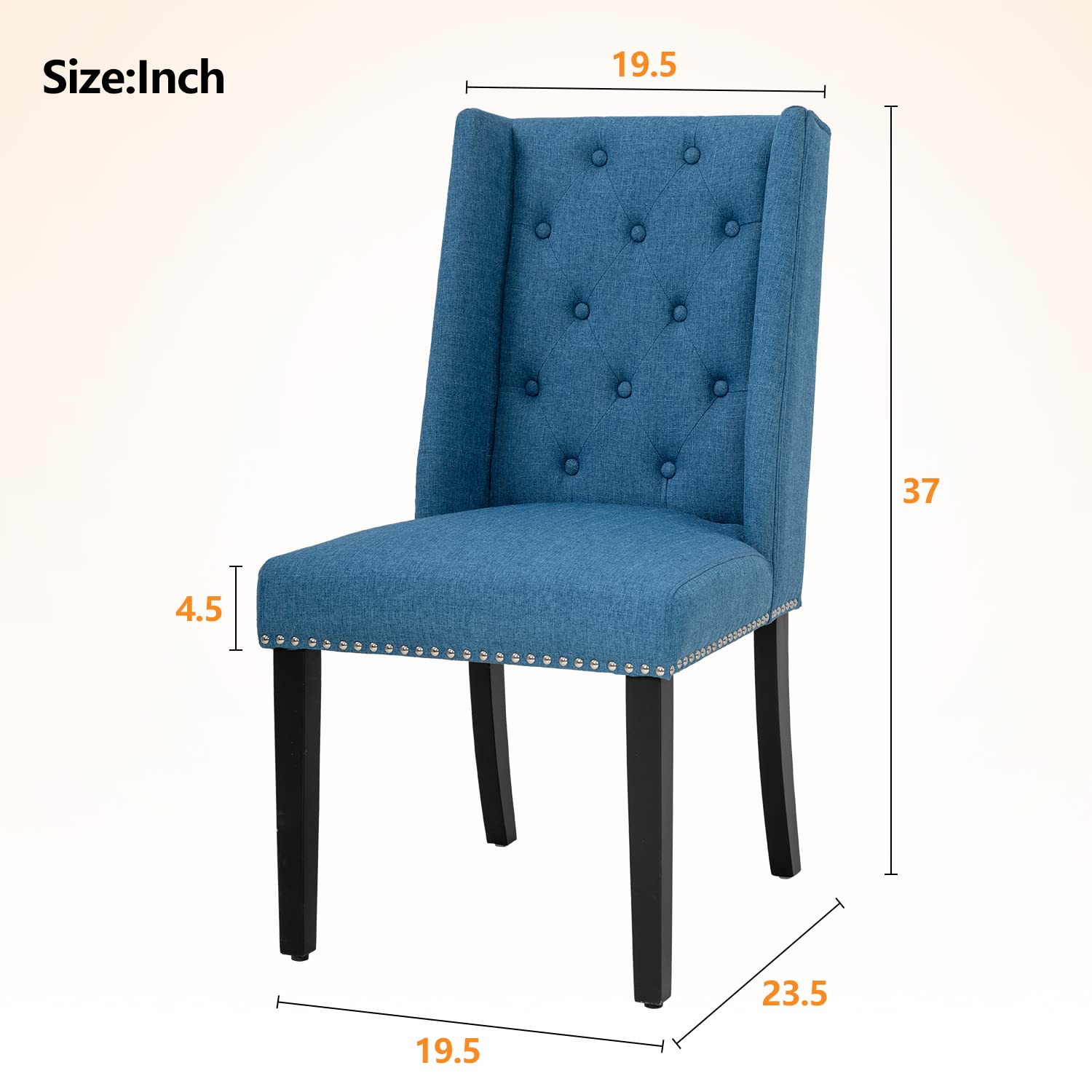 Modern Dining Chairs Set of 2 - Sturdy Kitchen Chairs for Home, Restaurant & Office - Comfortable Side Chairs for Dining Room, Living Room & Kitchen - Perfect for Family Gatherings, Dinner Parties & Small Spaces