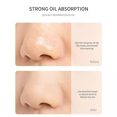HEJISUN Oil Blotting Sheets for Face - 100pcs Bamboo Charcoal & Green Tea Oil Absorbing Papers | Shine Control for Oily Skin | Perfect for Gym, Office & Travel (Green)