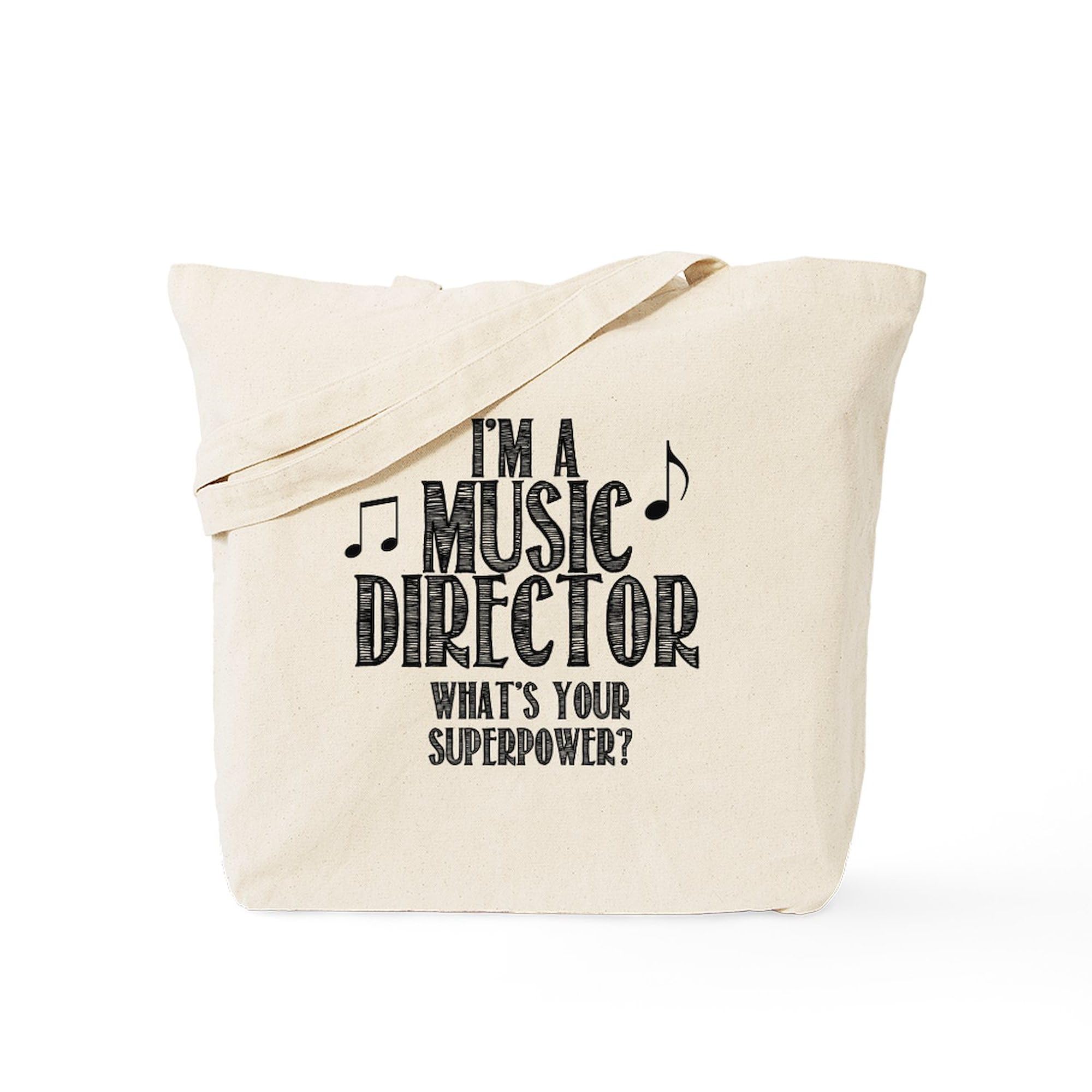 Music Director Tote Bag - Natural Canvas Reusable Shopping Bag for Groceries, Work & School | Eco-Friendly Cotton Tote with Large Capacity