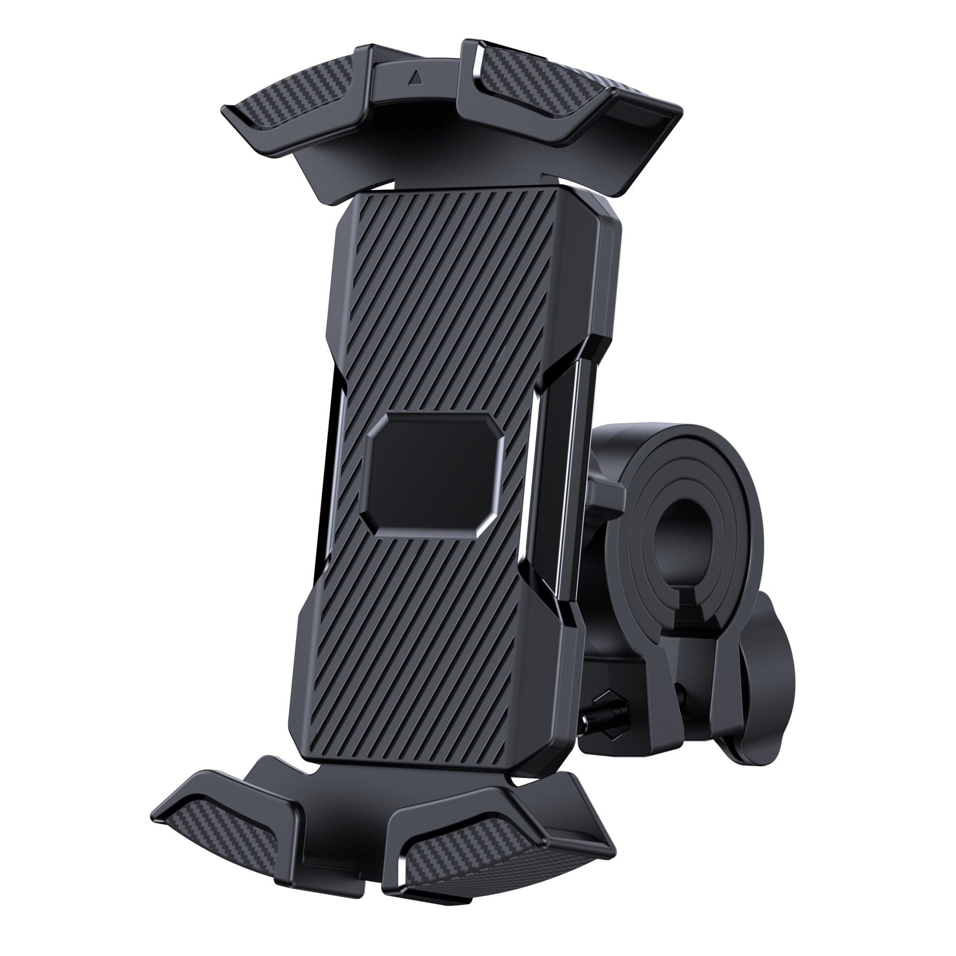 **Adjustable Bike Phone Holder - Universal Handlebar Cell Phone Mount with Soft Cushion & Metal Clip for iPhone, Samsung & More - Perfect for Cycling, Commuting & Outdoor Adventures (Black)**