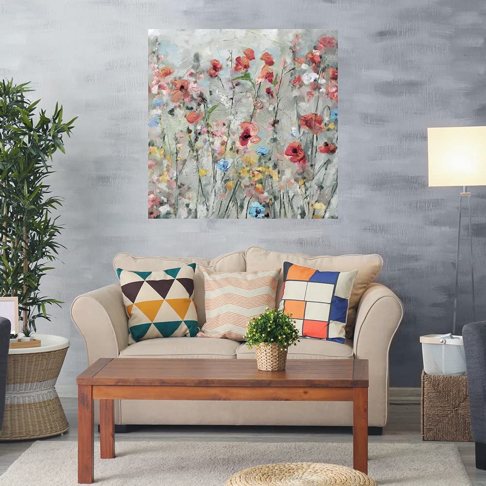 Botanical Wall Art Canvas - 22x22 Inch Spring Floral Paintings for Bathroom & Bedroom Decor, Country Style Plant Pictures by Artist Studio Arts | Perfect for Home, Office & Spa Decorations
